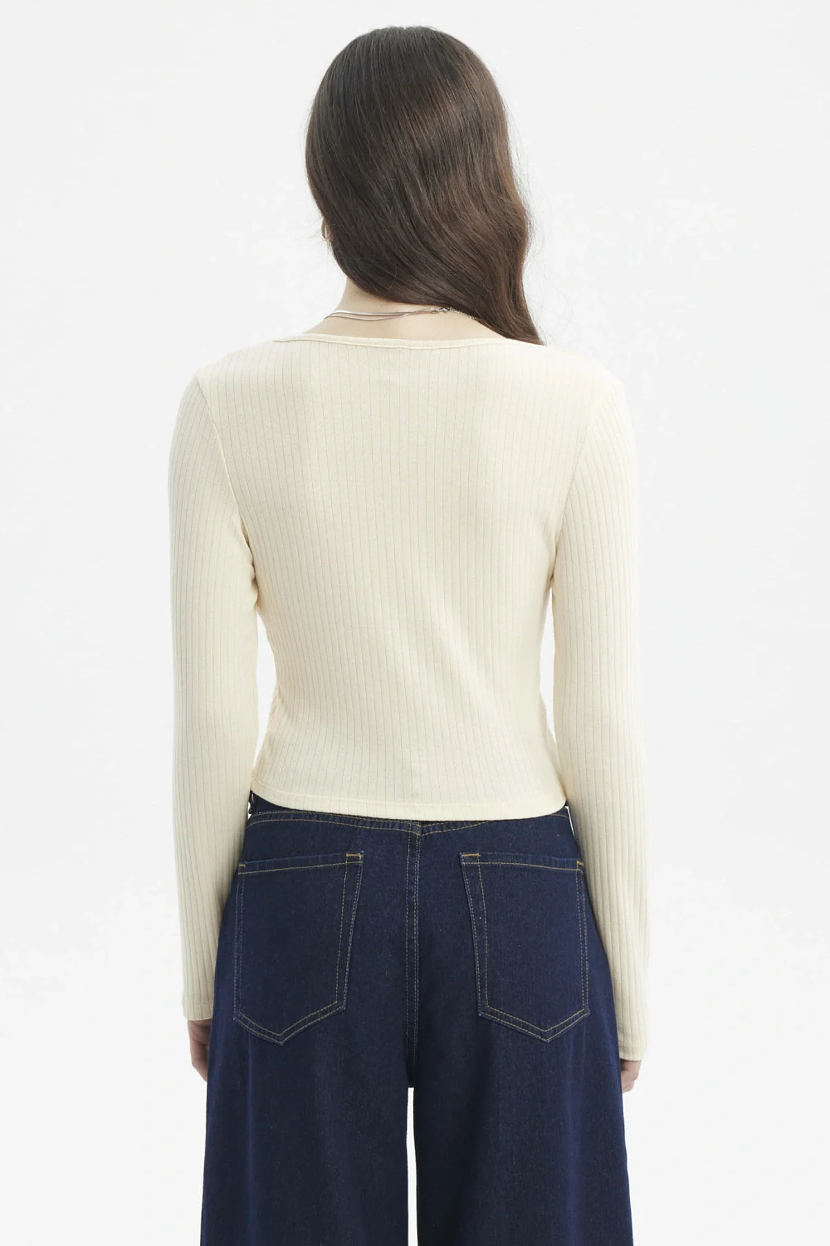 Polera Mujer Rib Crema - Image 3