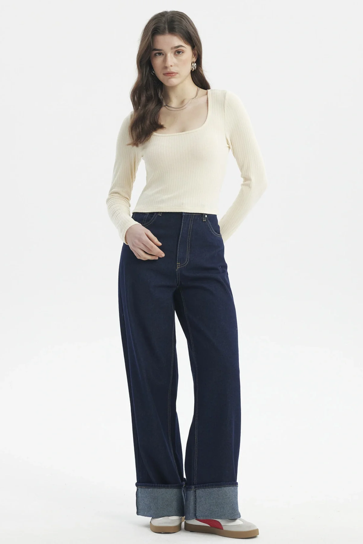 Polera Mujer Rib Crema - Image 4