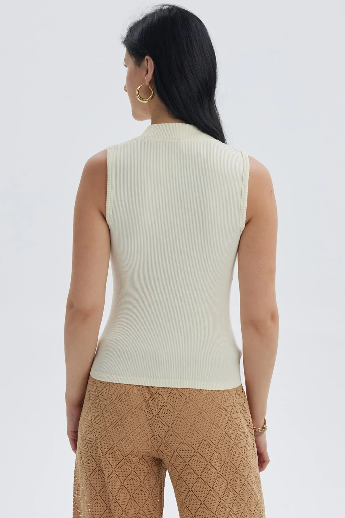 Polera Mujer Rib Crema - Image 3