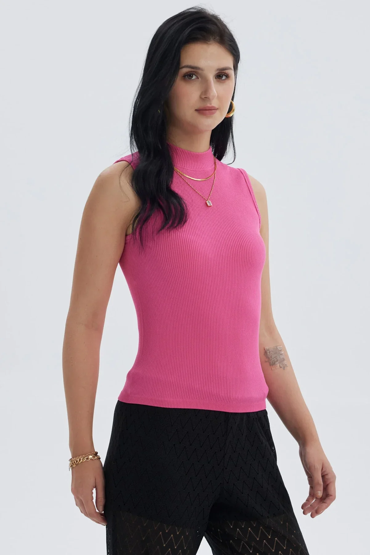 Polera Mujer Rib Fucsia - Image 2