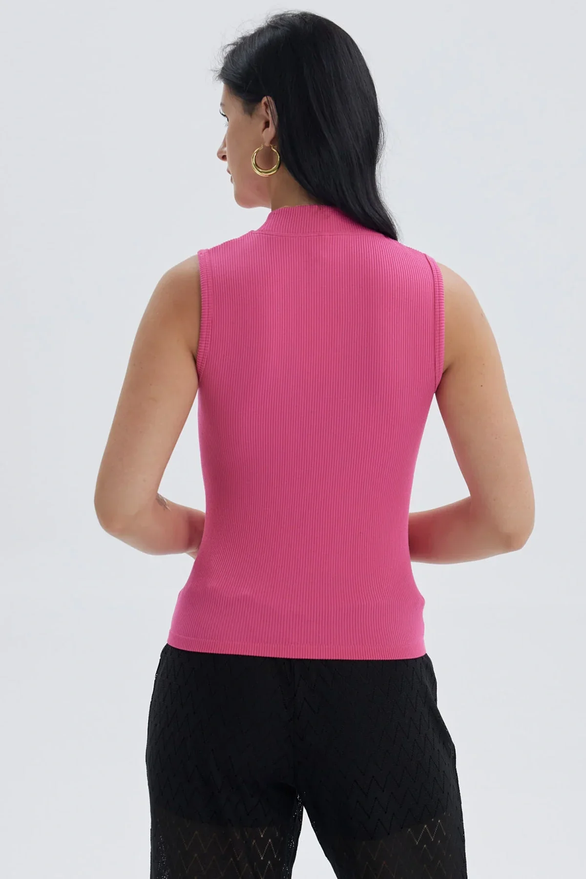 Polera Mujer Rib Fucsia - Image 3