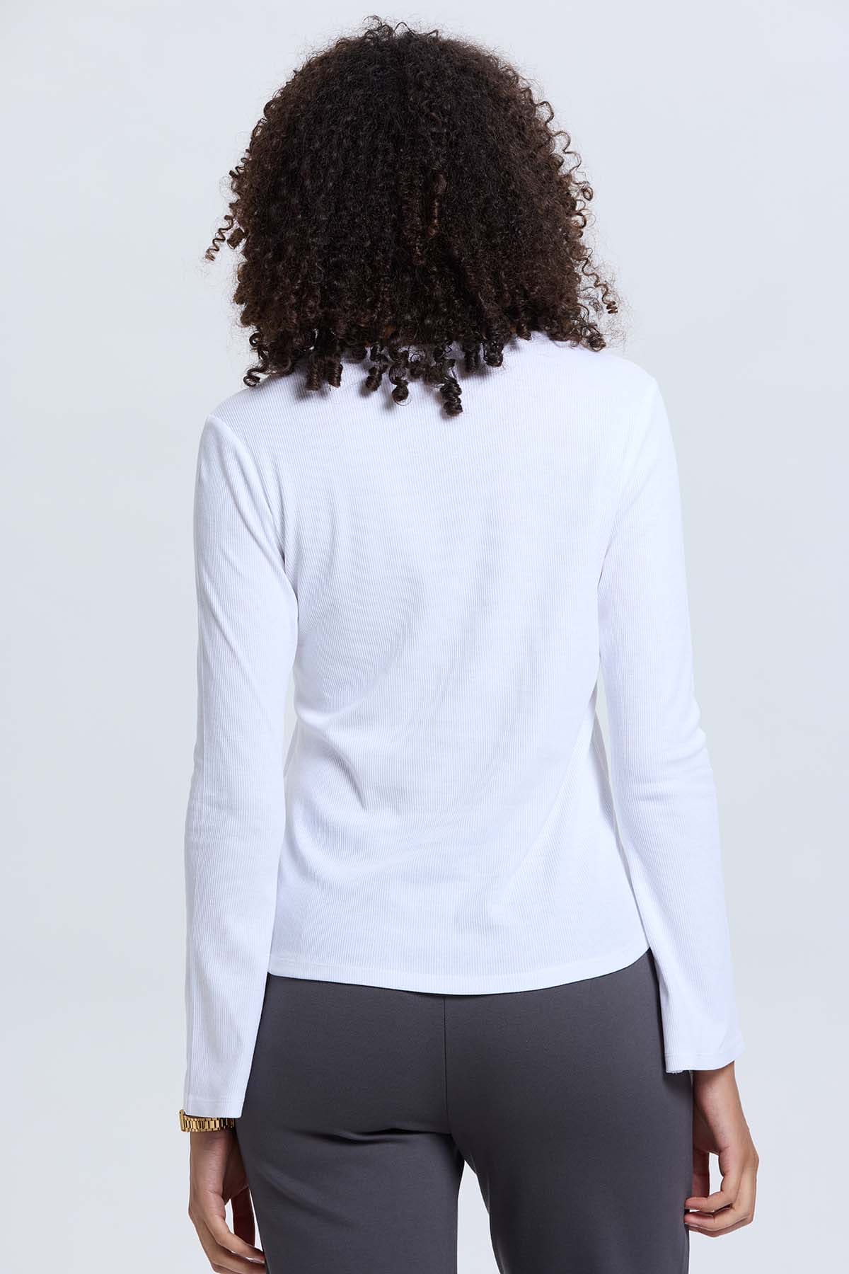 Polera Mujer Rib Lisa Crudo - Image 3