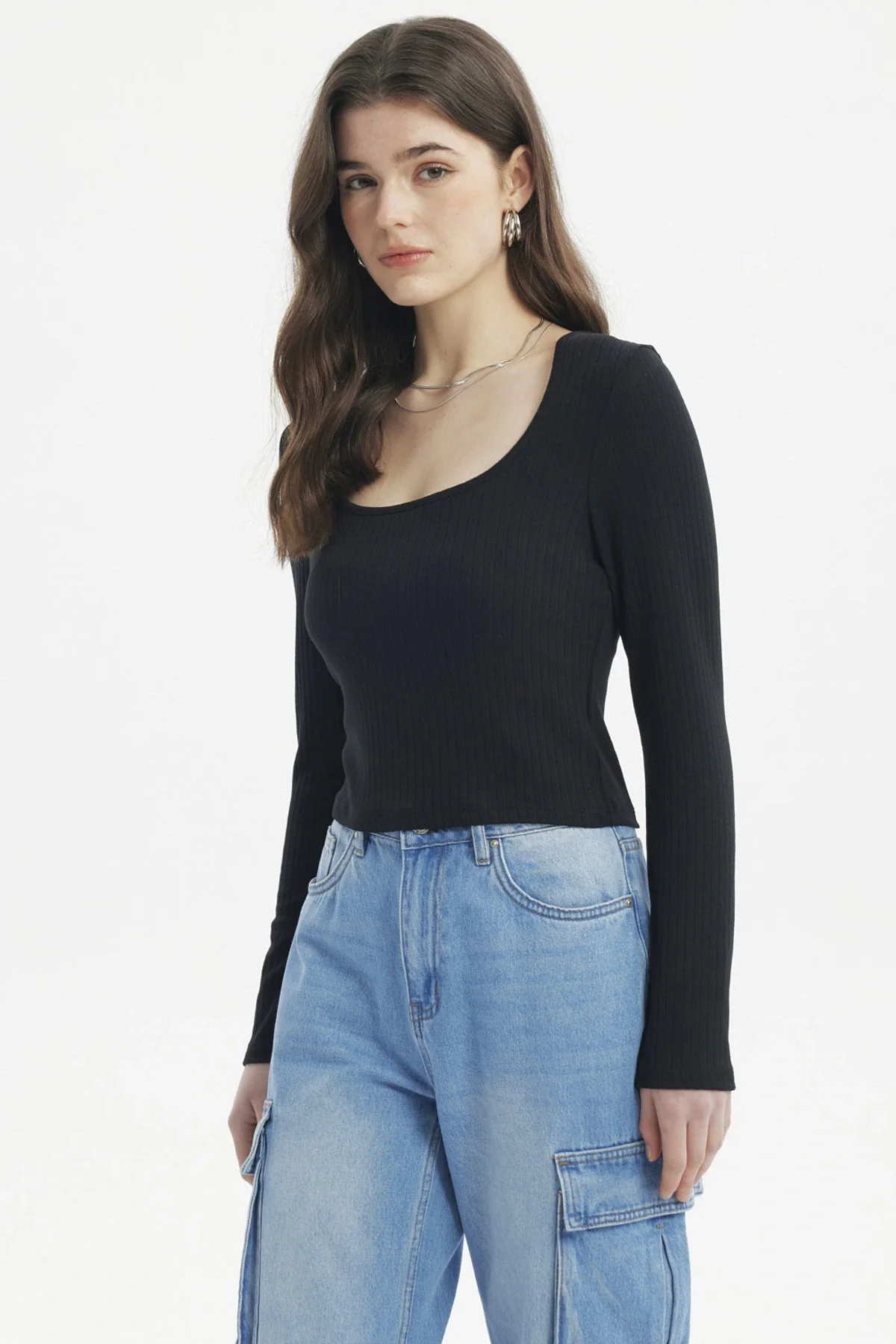 Polera Mujer Rib Negro - Image 2