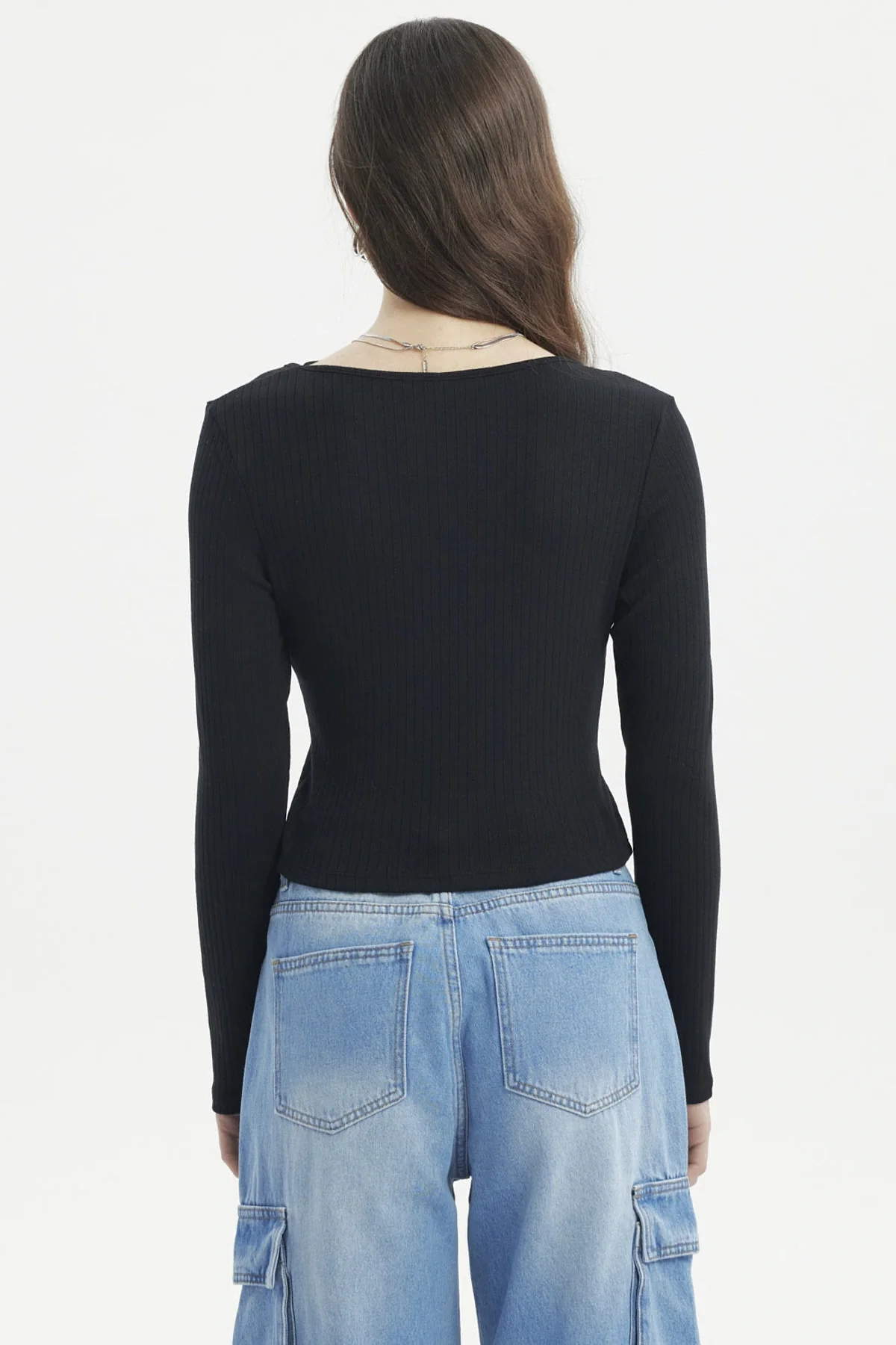 Polera Mujer Rib Negro - Image 3