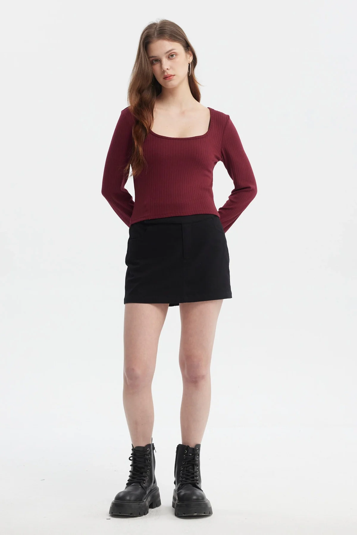 Polera Mujer Rib Rojo - Image 4