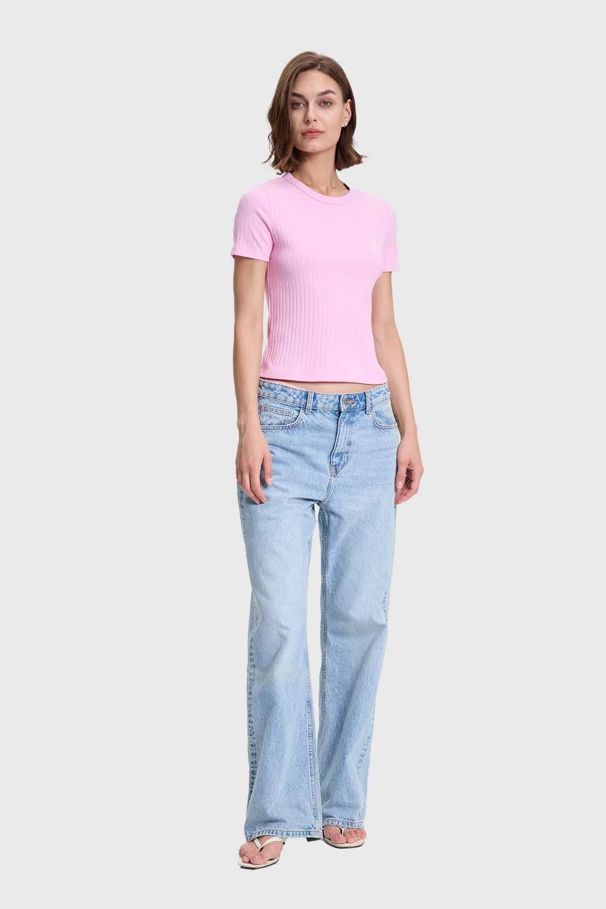 Polera Mujer Rip Crop Rosado - Image 4