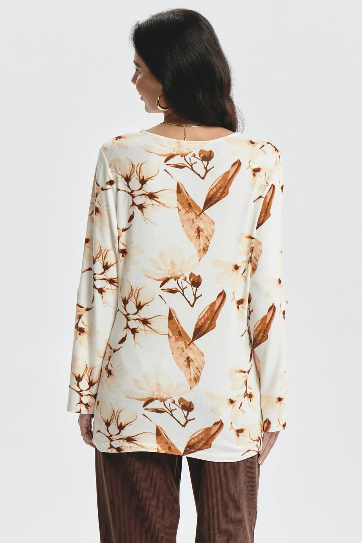 Polera Mujer Roll Up Print Crudo - Image 3