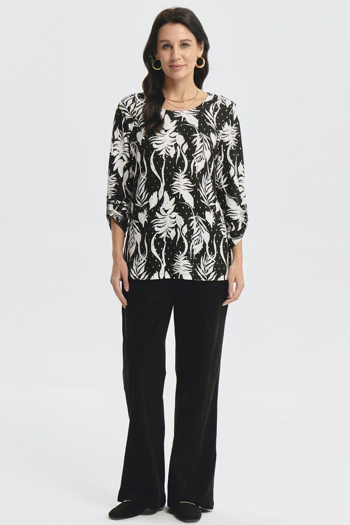Polera Mujer Roll Up Print Negro - Image 4