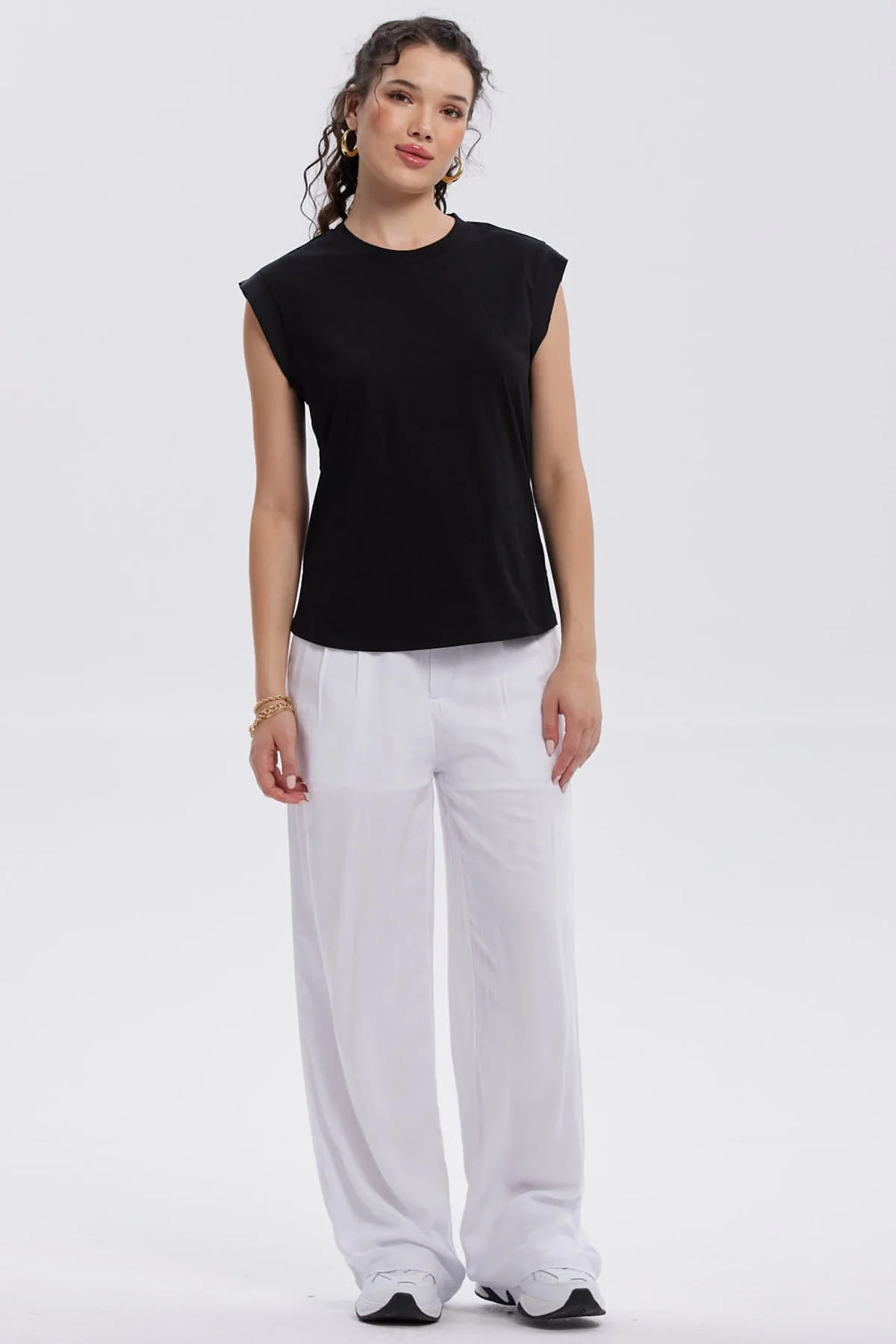 Polera Mujer Satín Negro - Image 4