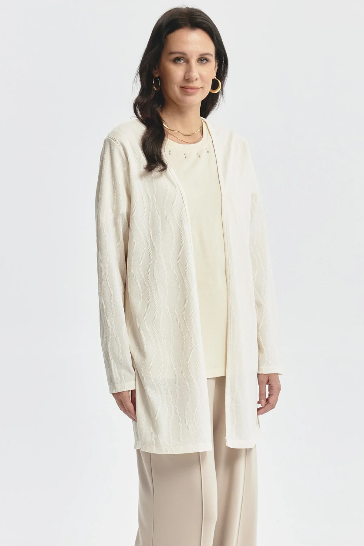 Polera Mujer Slim Crema - Image 2