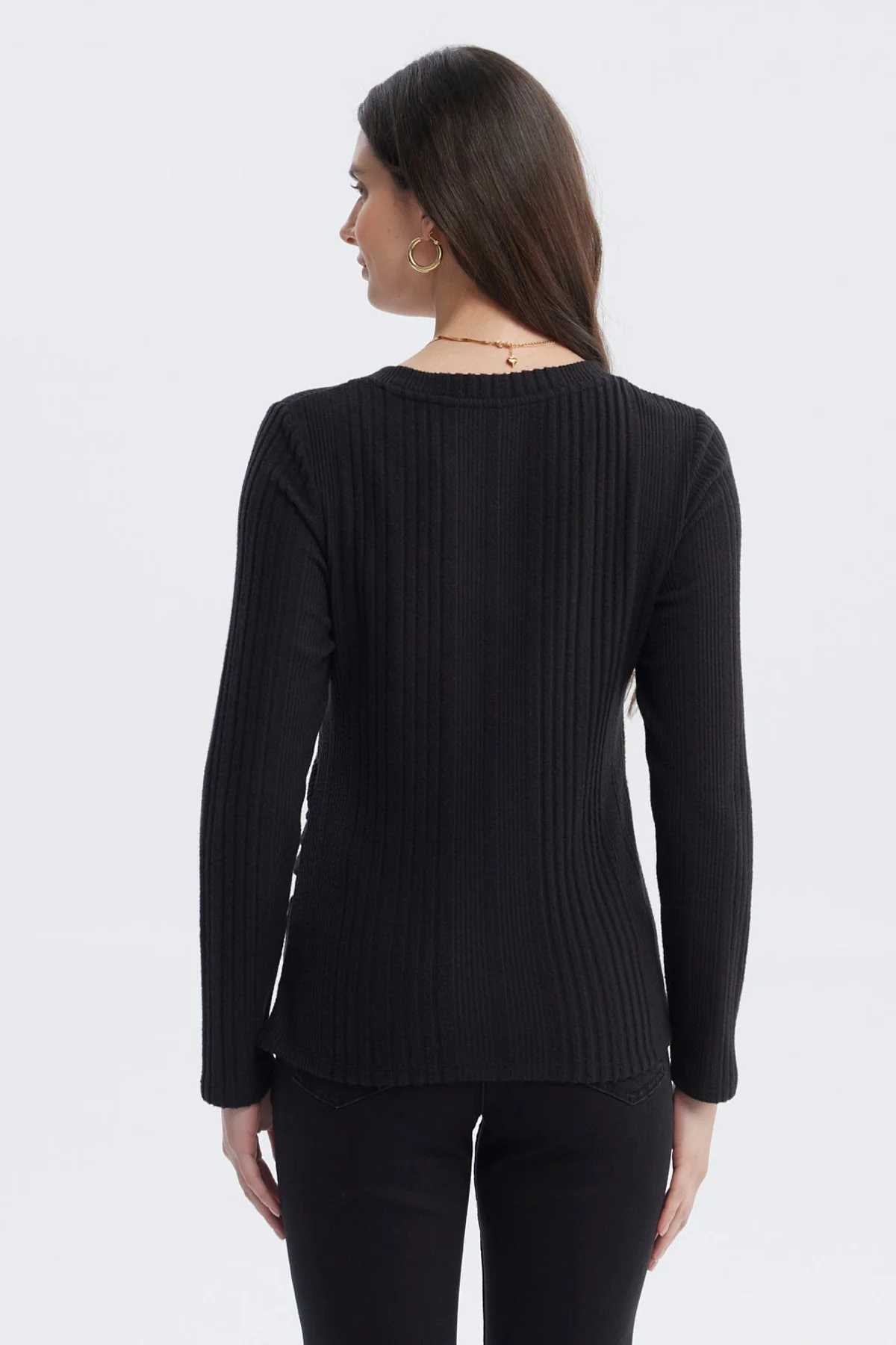 Polera Mujer Slim Negro - Image 3