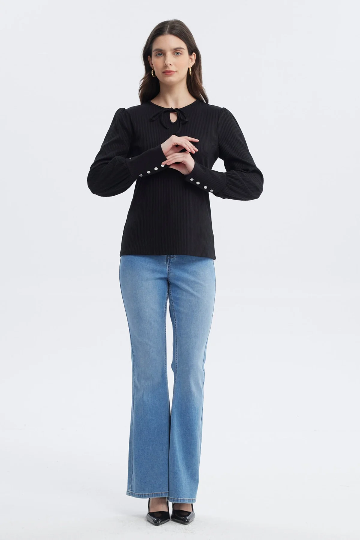 Polera Mujer Slim Negro - Image 4