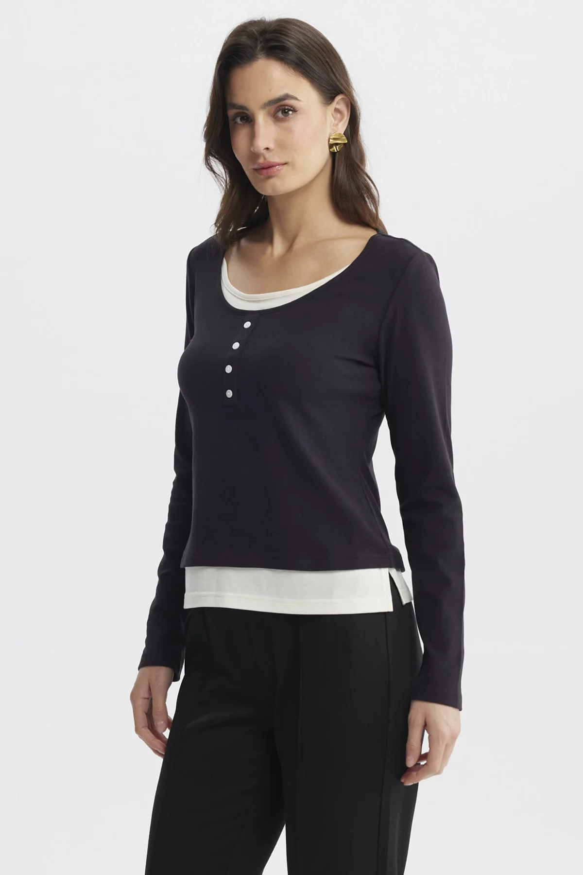 Polera Mujer Slim Negro - Image 2