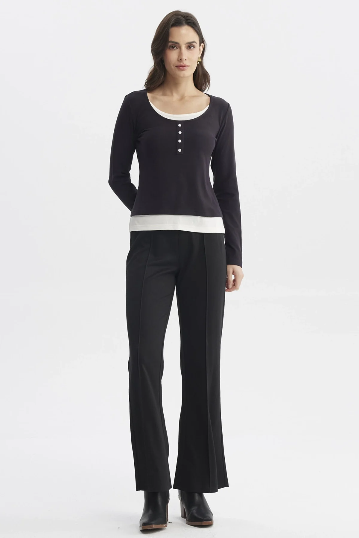 Polera Mujer Slim Negro - Image 4
