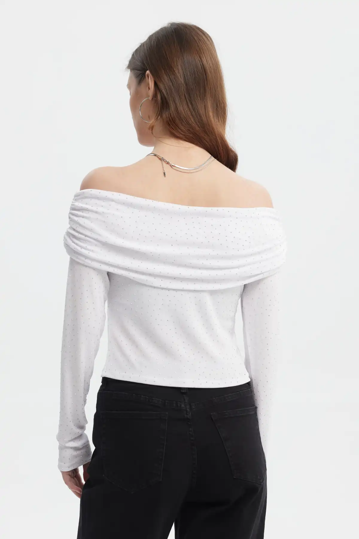 Polera Mujer Strass Blanco - Image 3