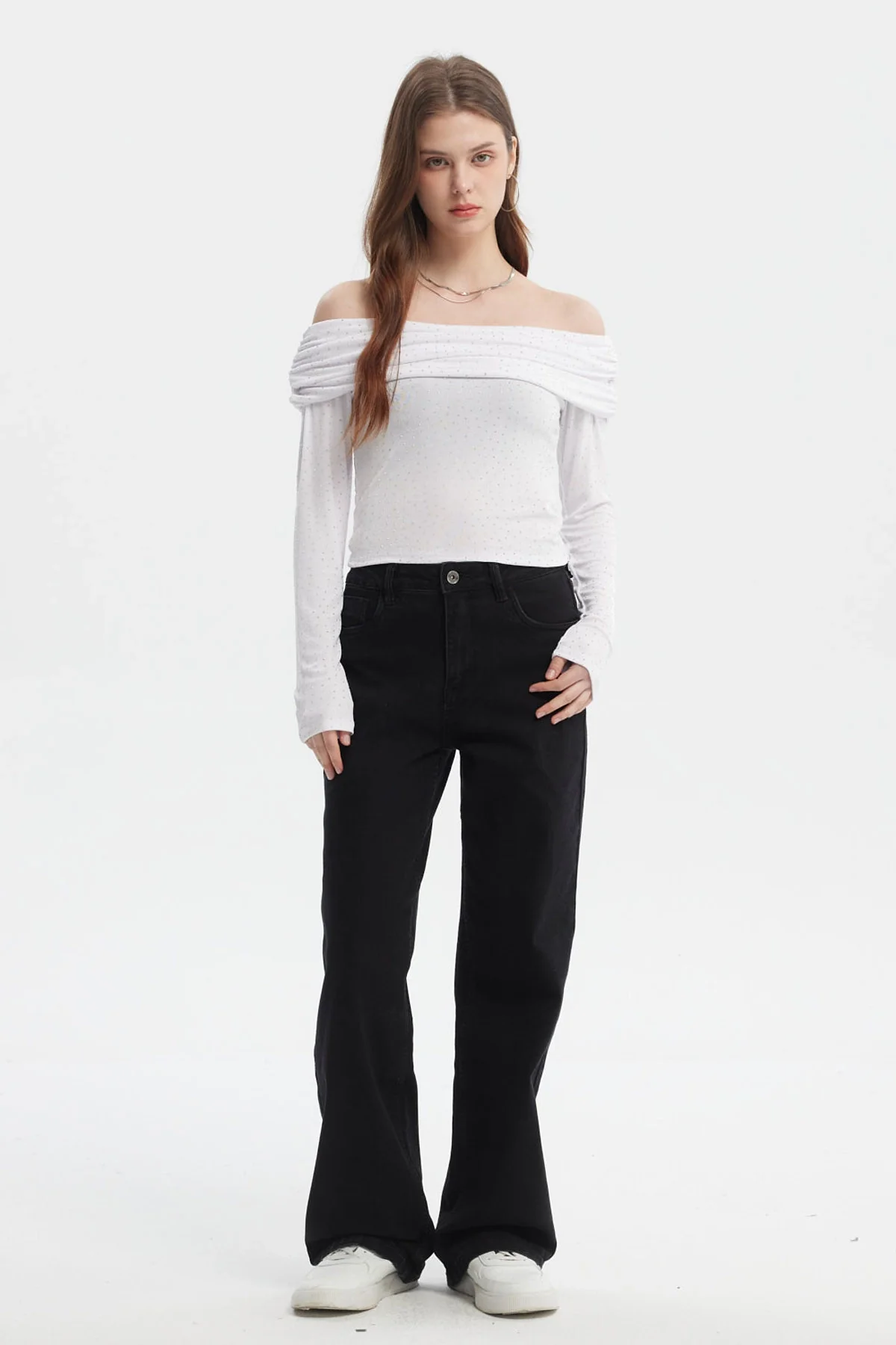 Polera Mujer Strass Blanco - Image 4