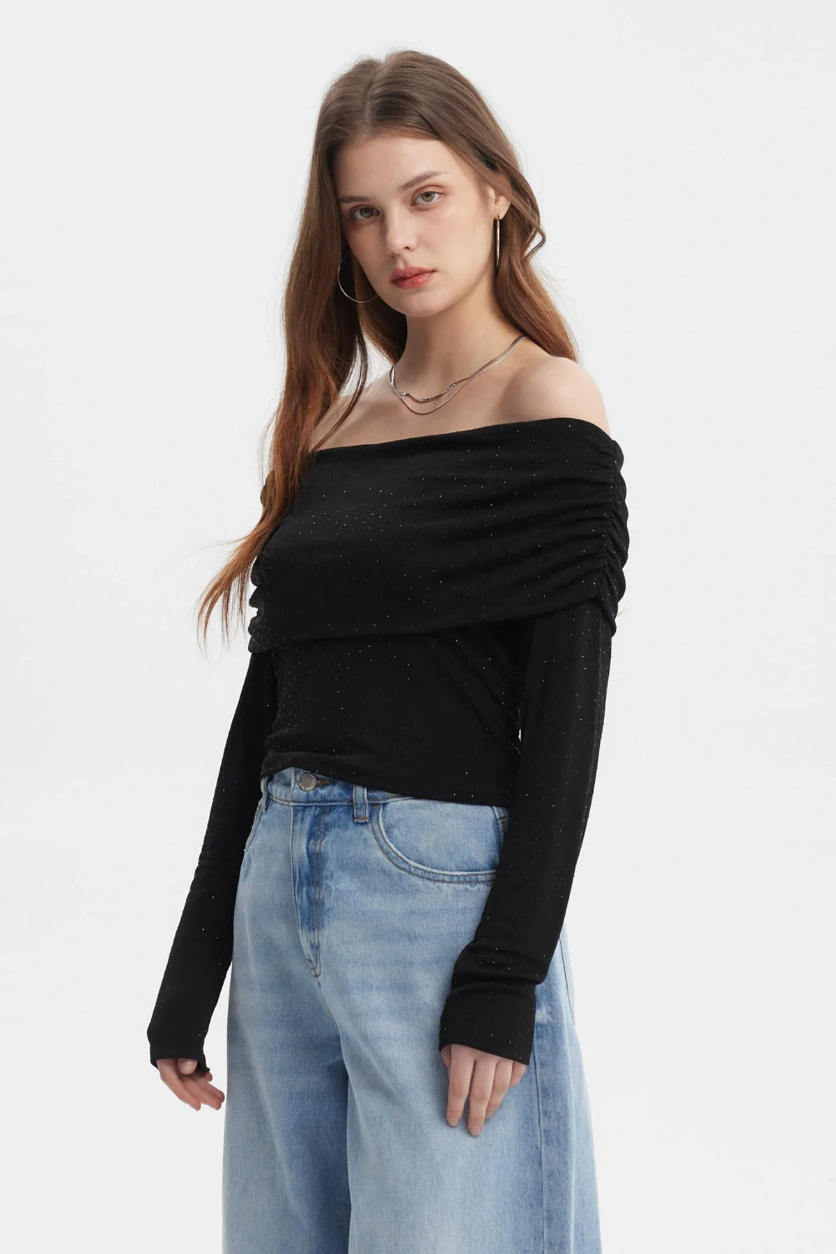 Polera Mujer Strass Negro - Image 2
