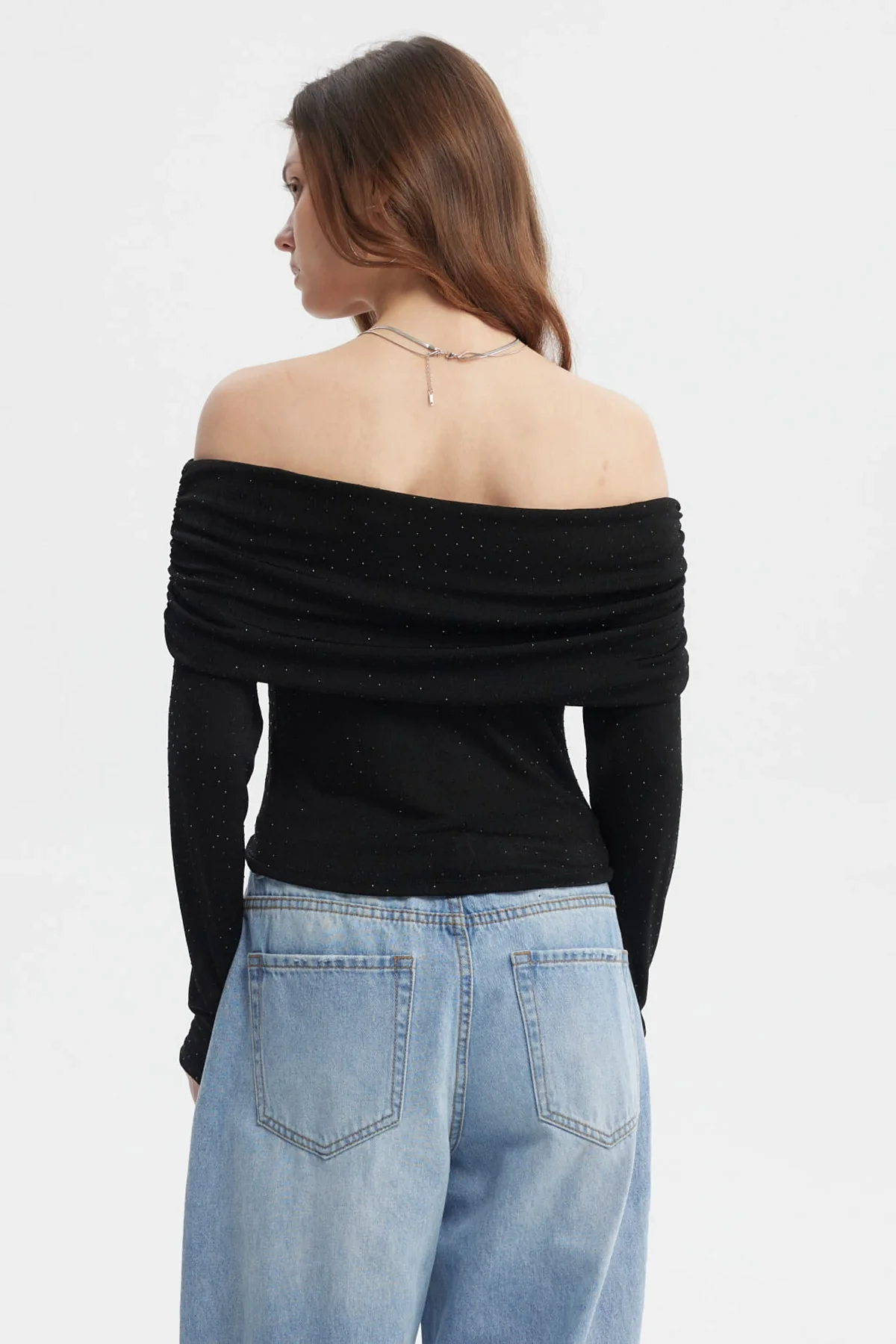 Polera Mujer Strass Negro - Image 3