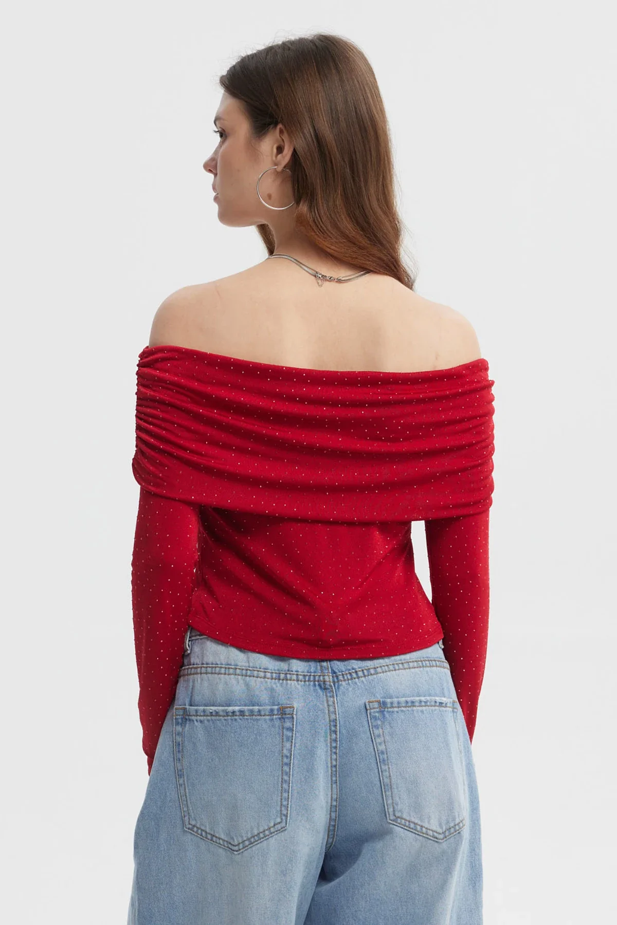 Polera Mujer Strass Rojo - Image 3