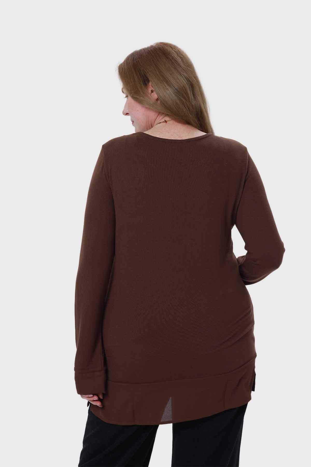 Polera Mujer Tejida Café - Image 3