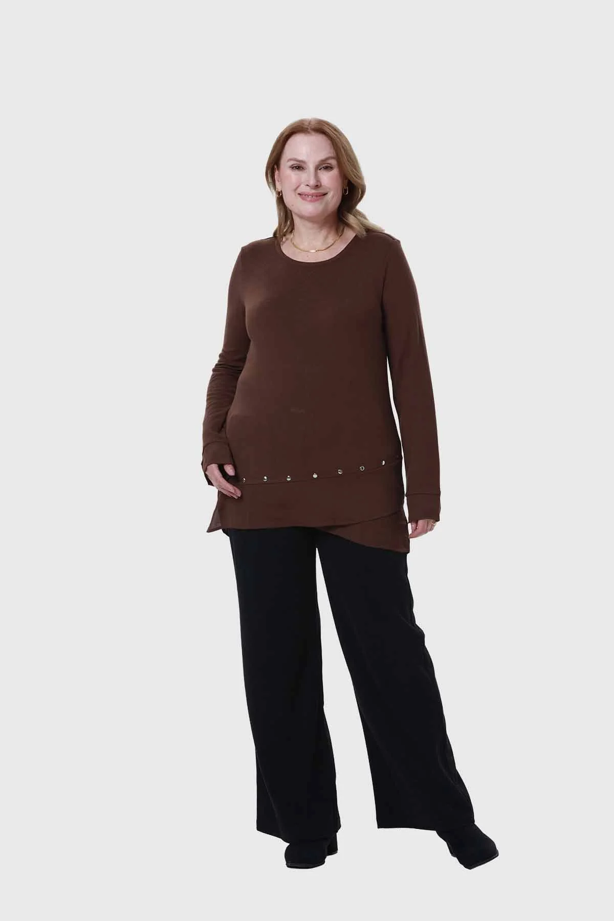 Polera Mujer Tejida Café - Image 4