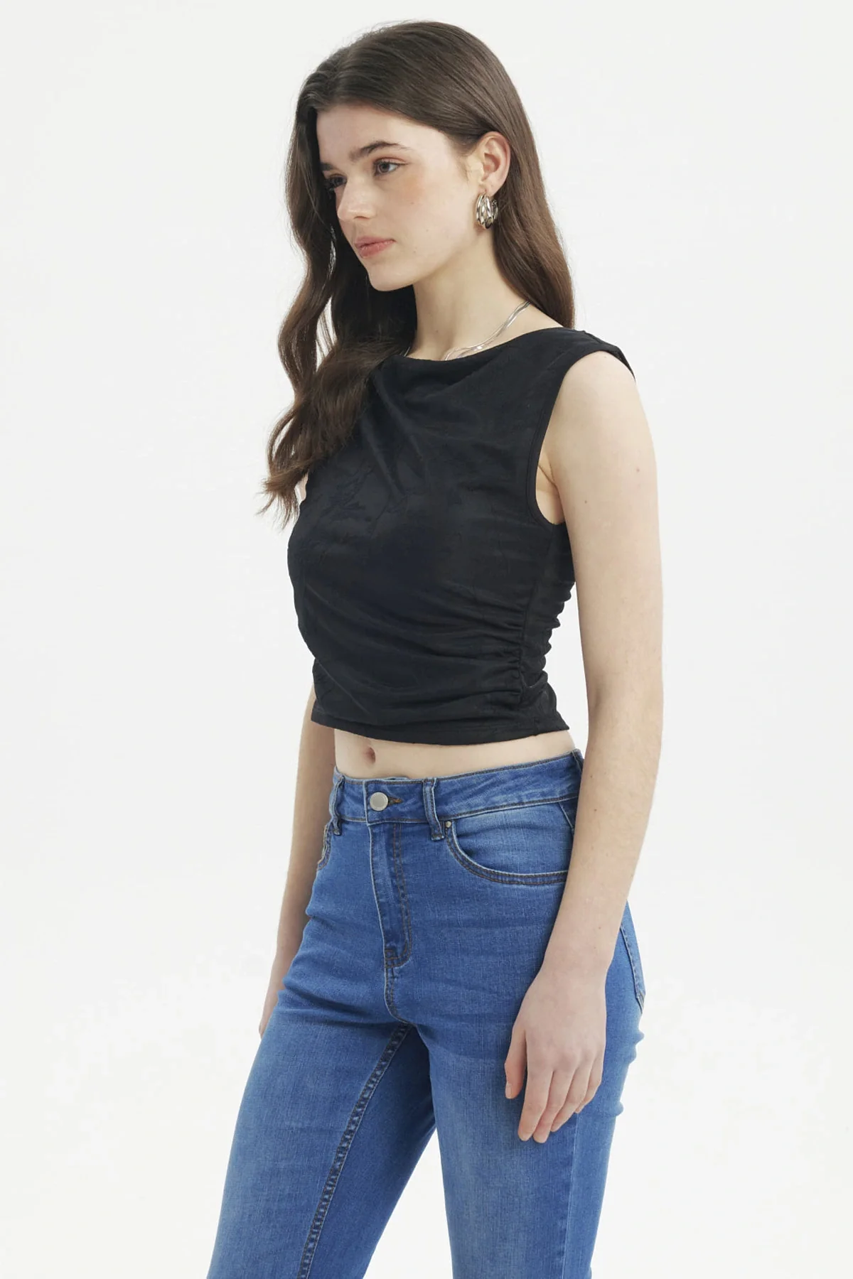 Polera Mujer Textura Negro - Image 2