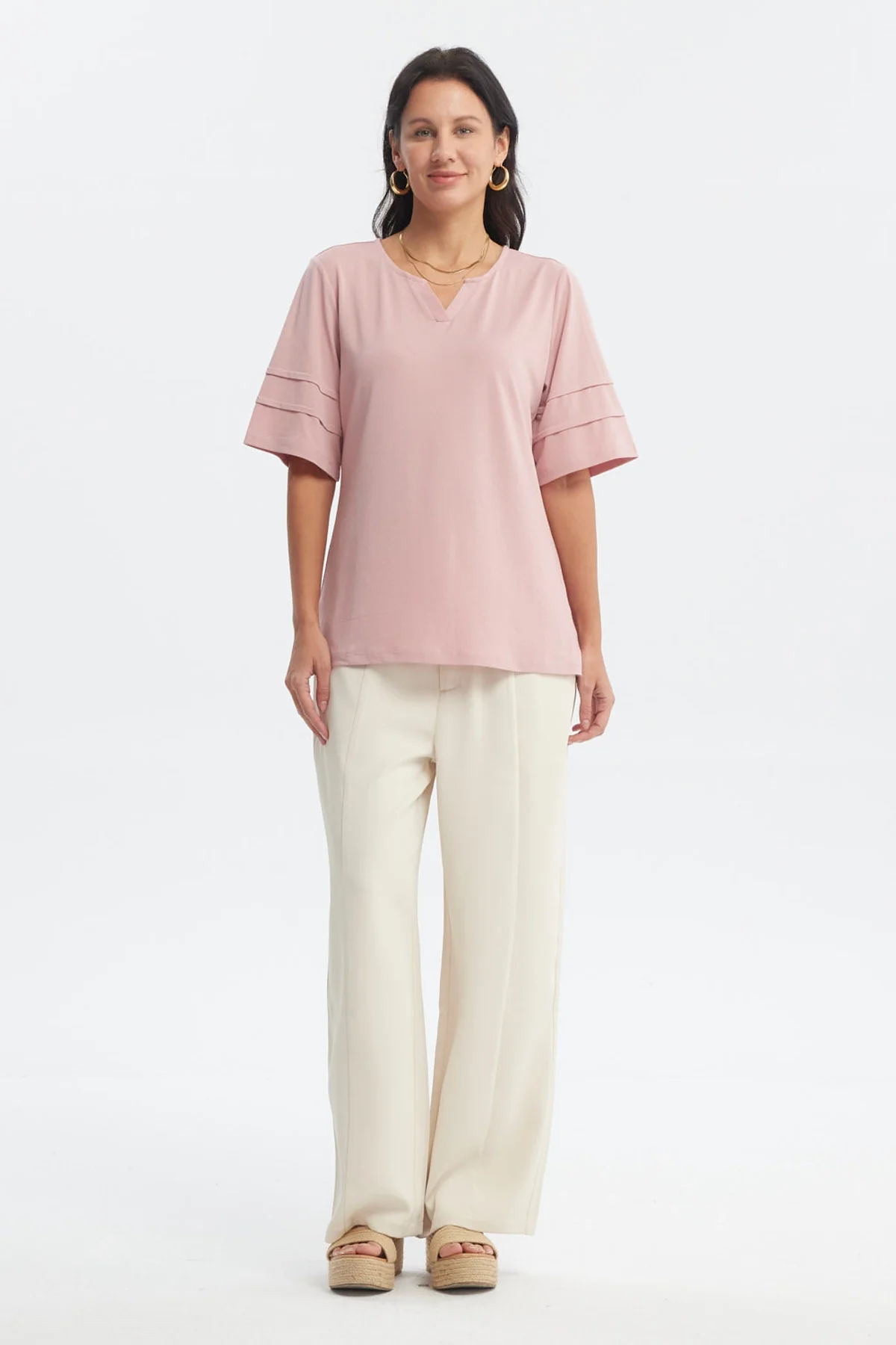 Polera Mujer Textura Palo Rosa - Image 4