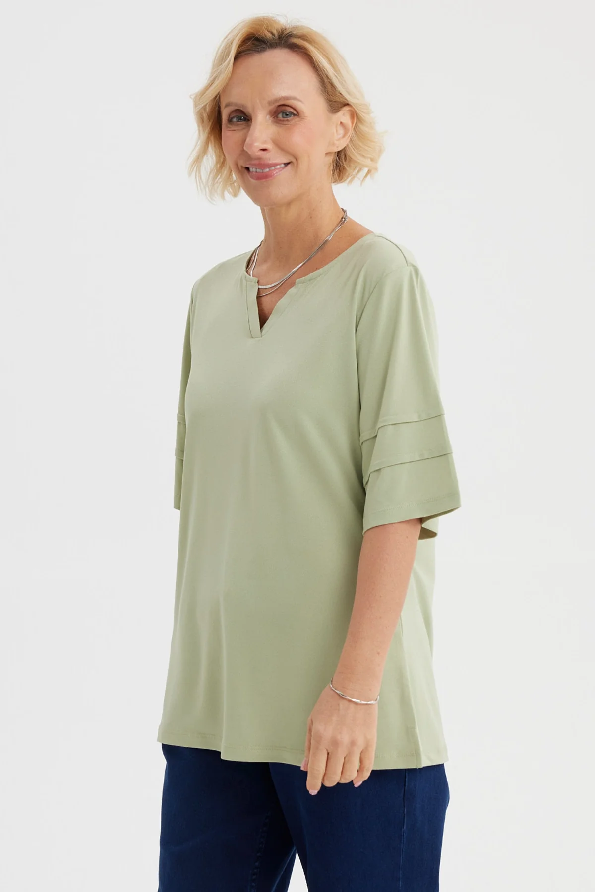 Polera Mujer Textura Verde Claro - Image 2