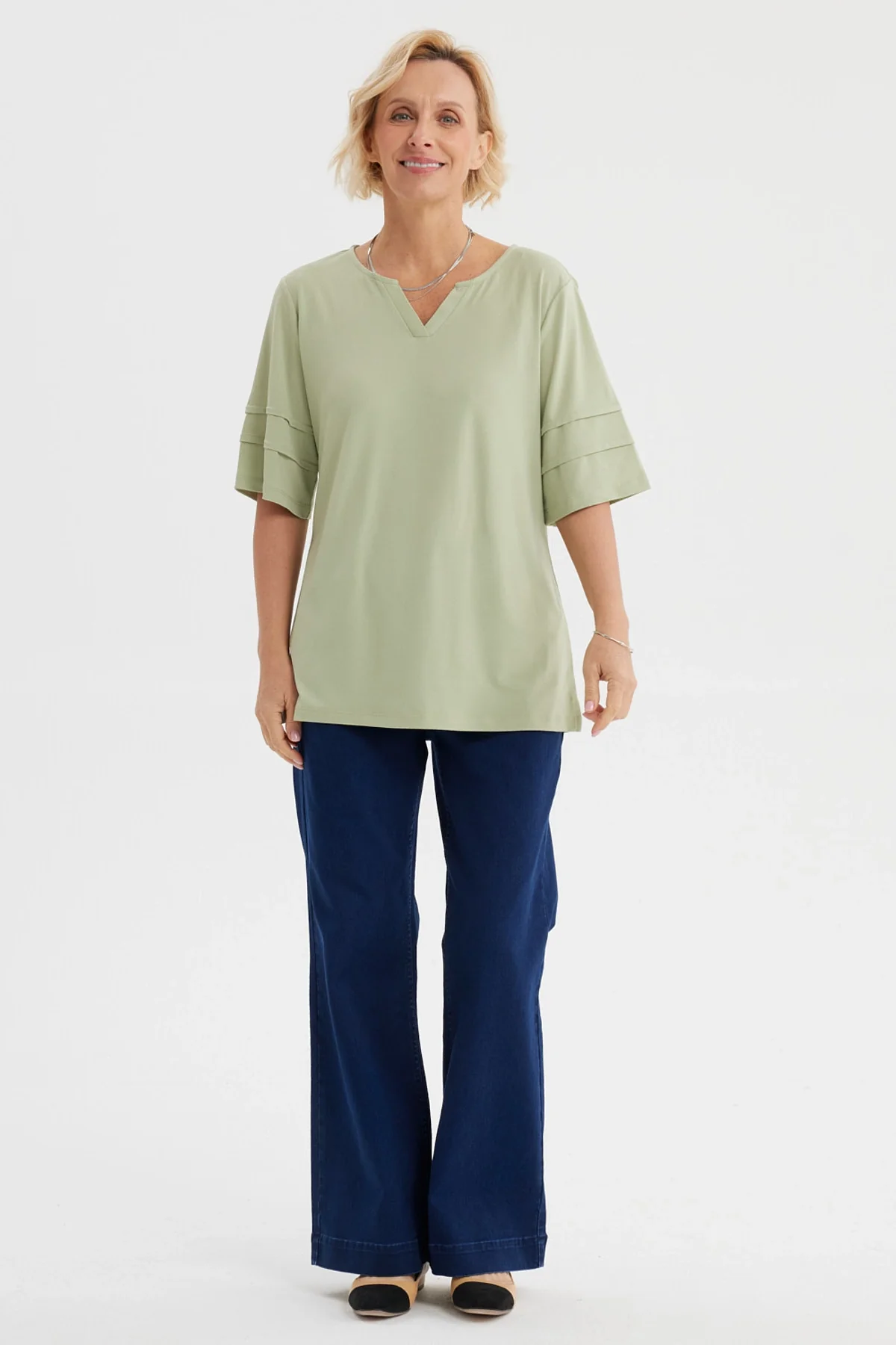 Polera Mujer Textura Verde Claro - Image 4