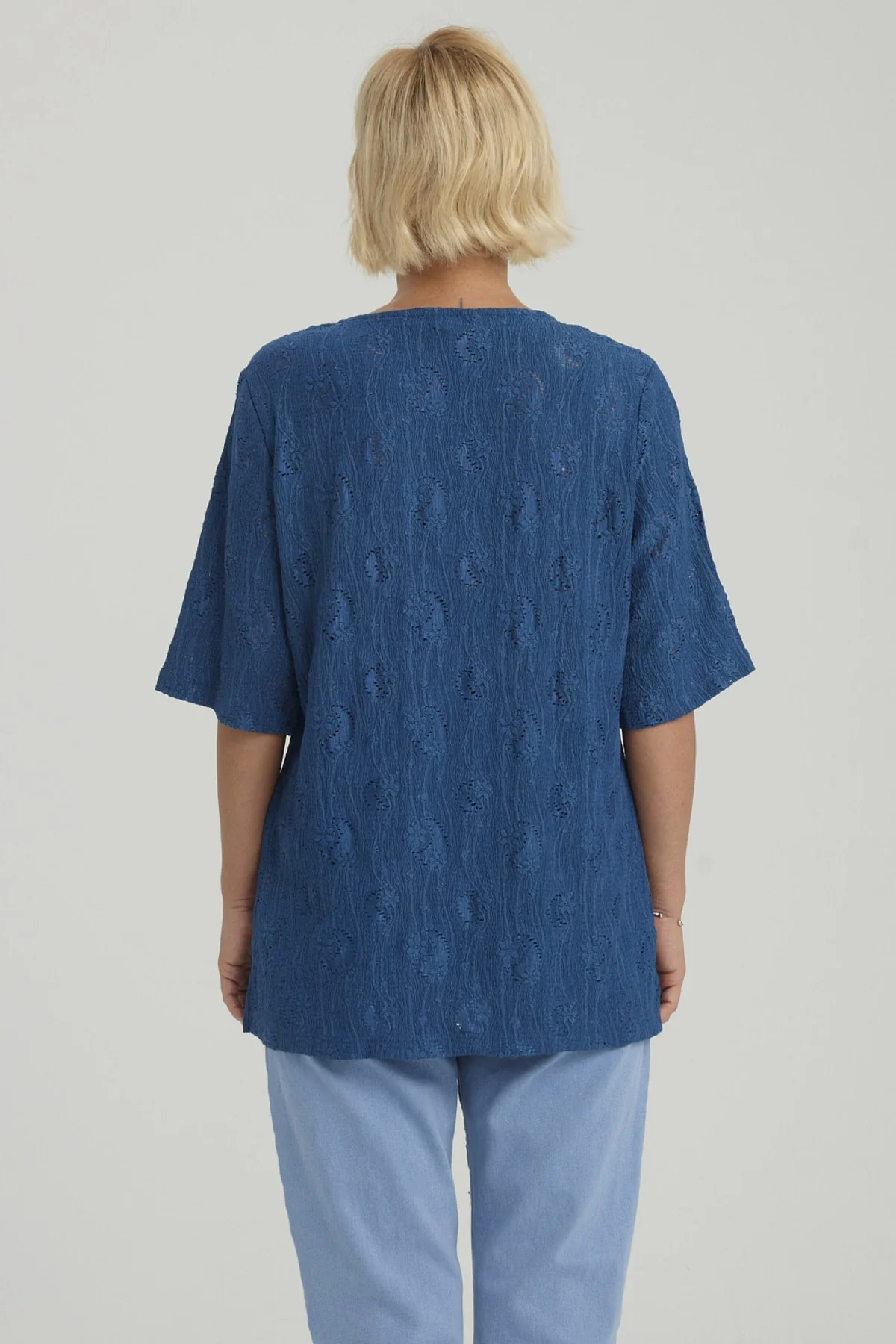 Polera Mujer Texturizada Azul - Image 3