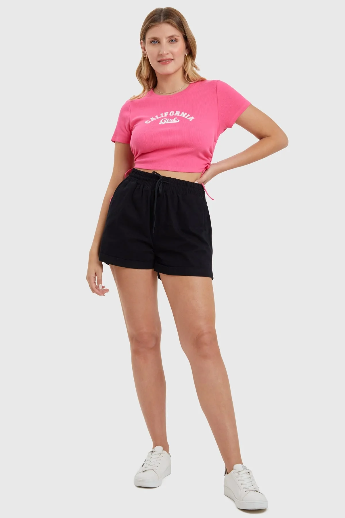 Polera Mujer Top Frunces Fucsia - Image 4