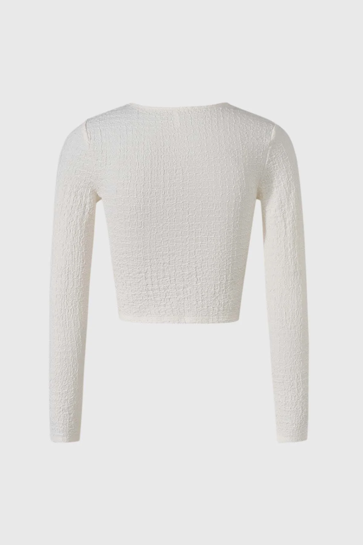 Polera Niña Crop Crep Crudo - Image 2