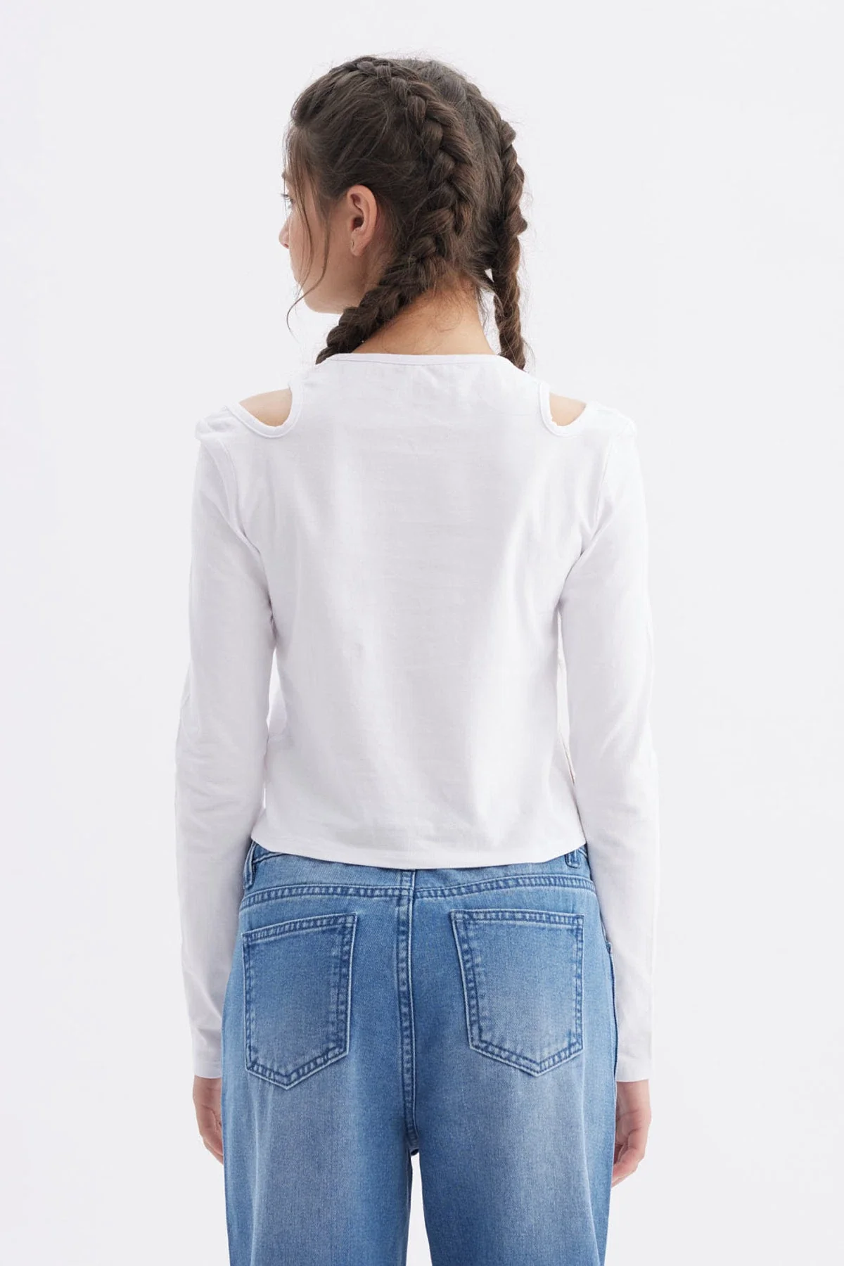 Polera Niña Aberturas Blanco - Image 3