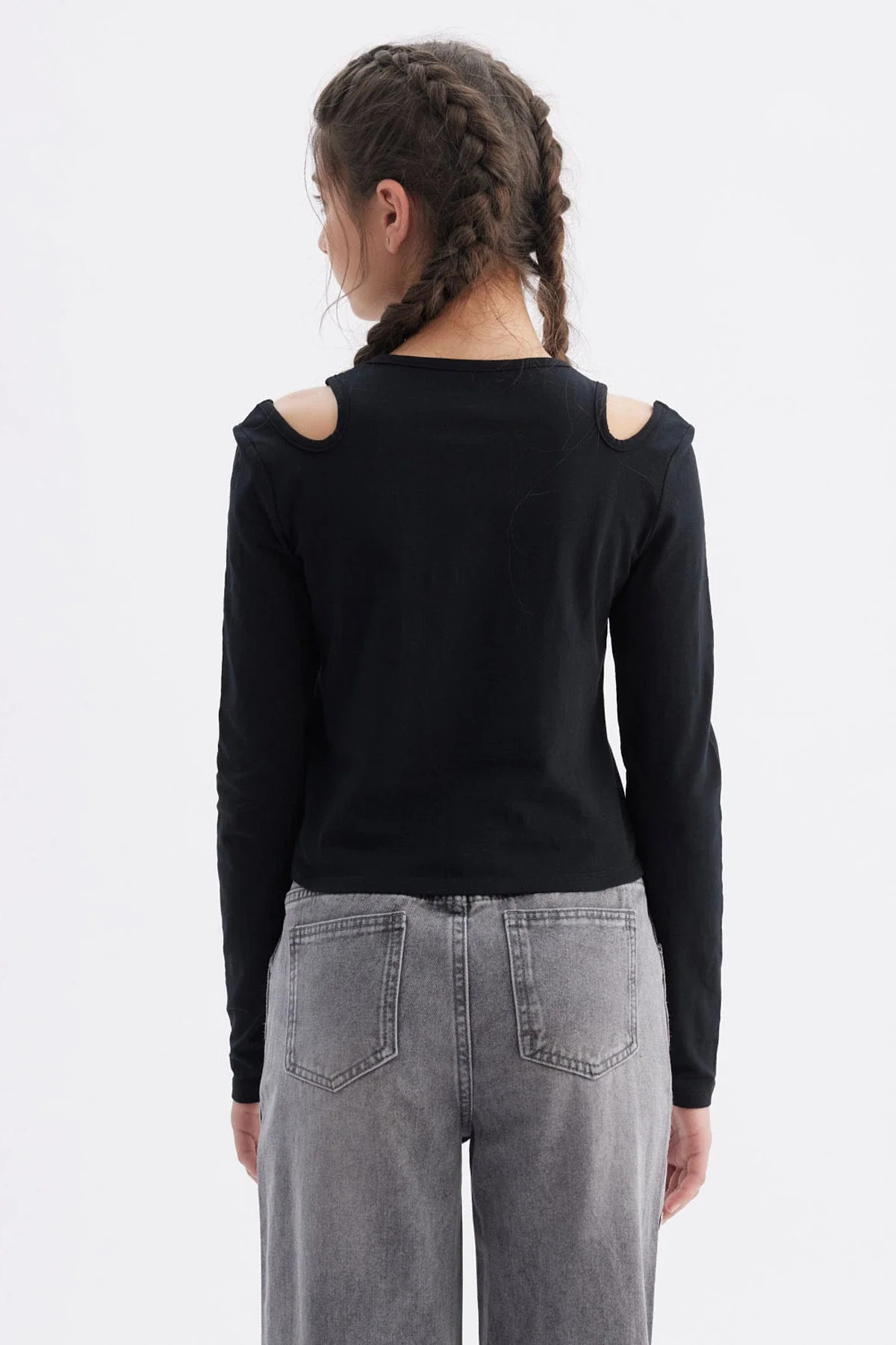 Polera Niña Aberturas Negro - Image 3