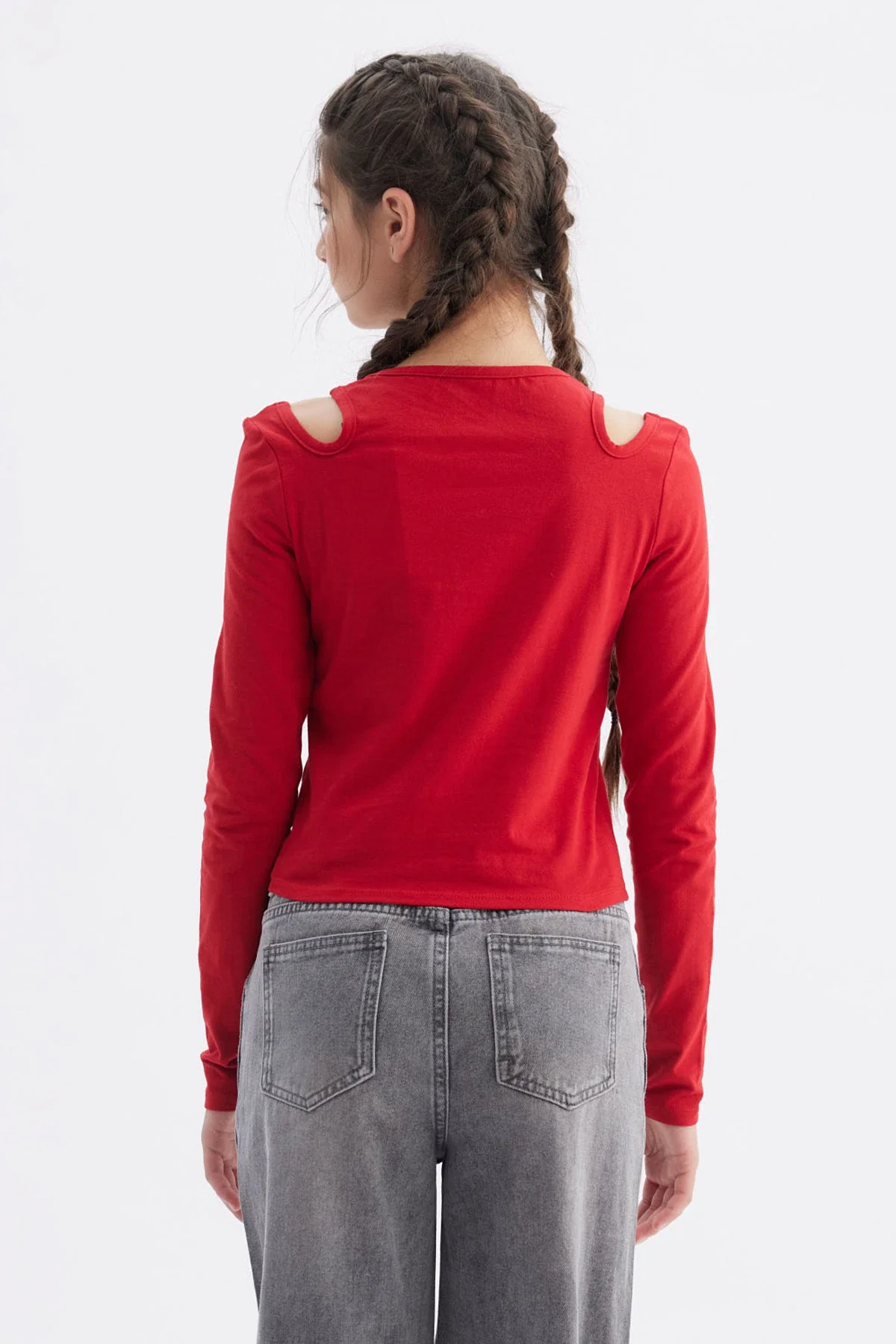Polera Niña Aberturas Rojo - Image 3