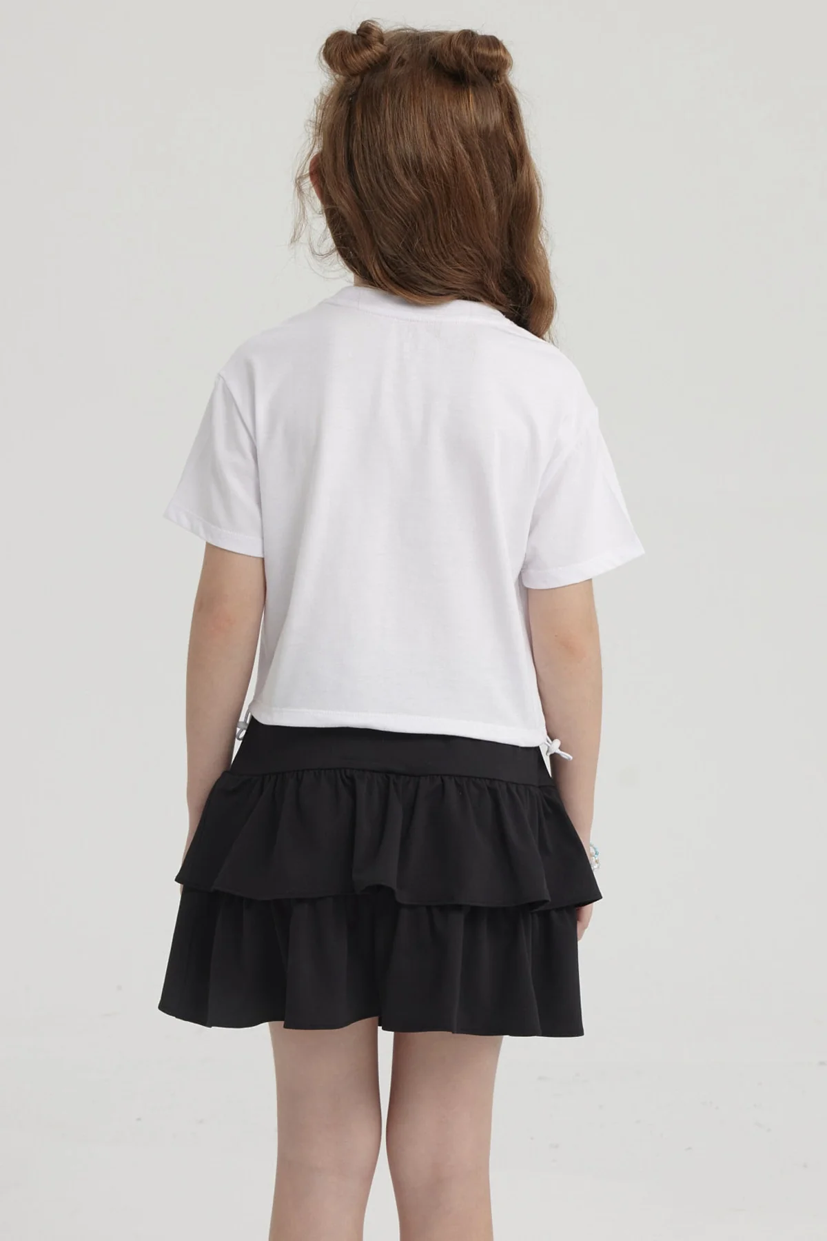 Polera Niña Ajustador Costado Blanco - Image 3