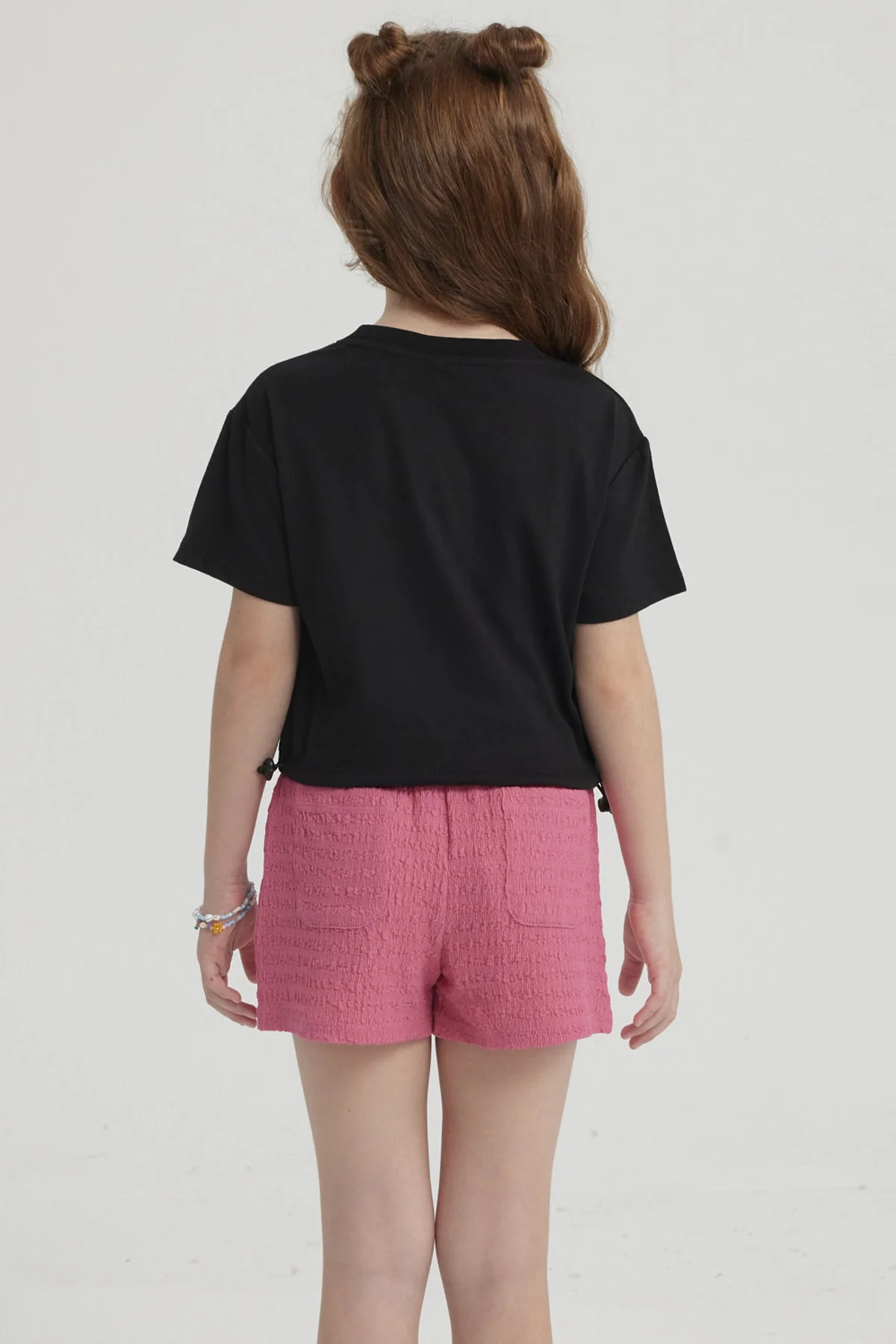 Polera Niña Ajustador Costado Negro - Image 3