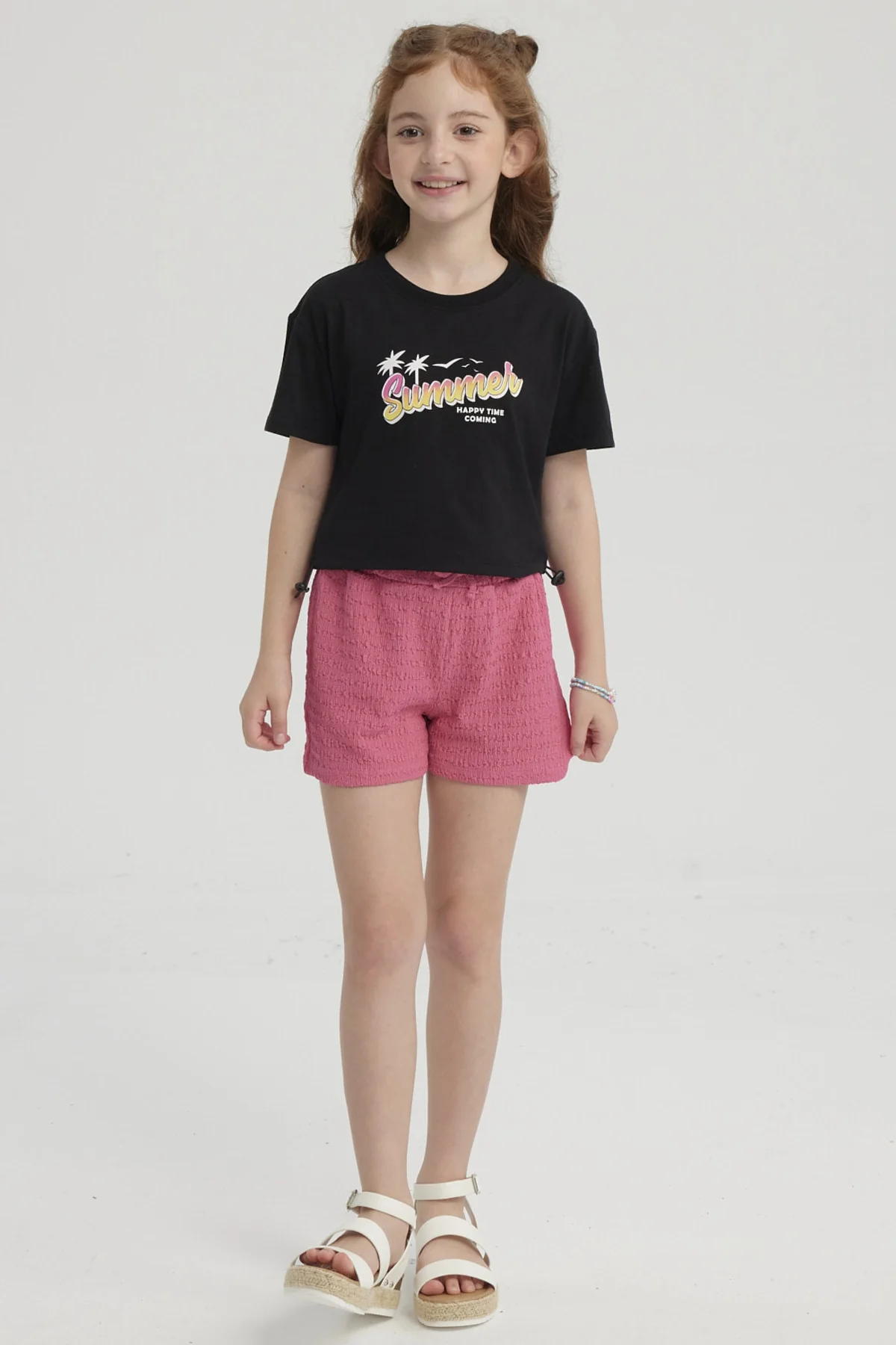 Polera Niña Ajustador Costado Negro - Image 4