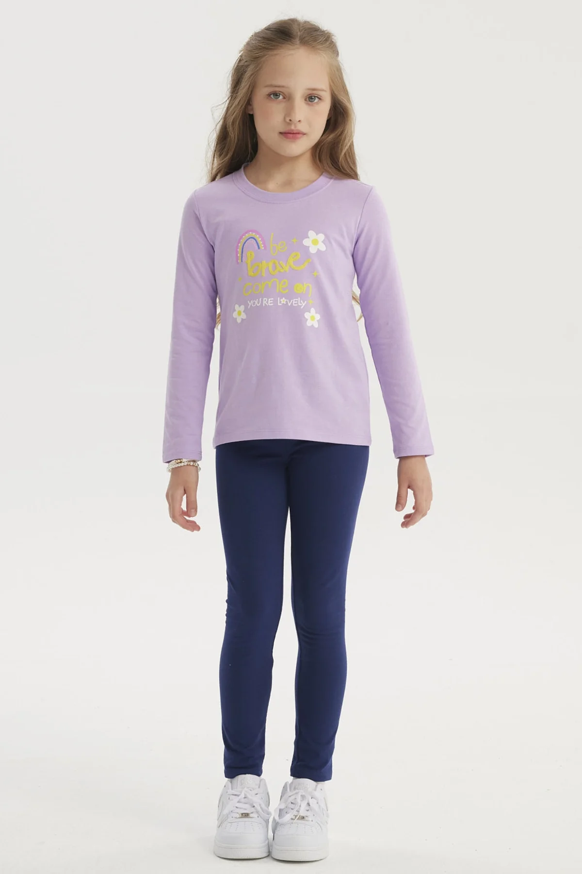 Polera Niña Aplicación Cordón Lila - Image 4