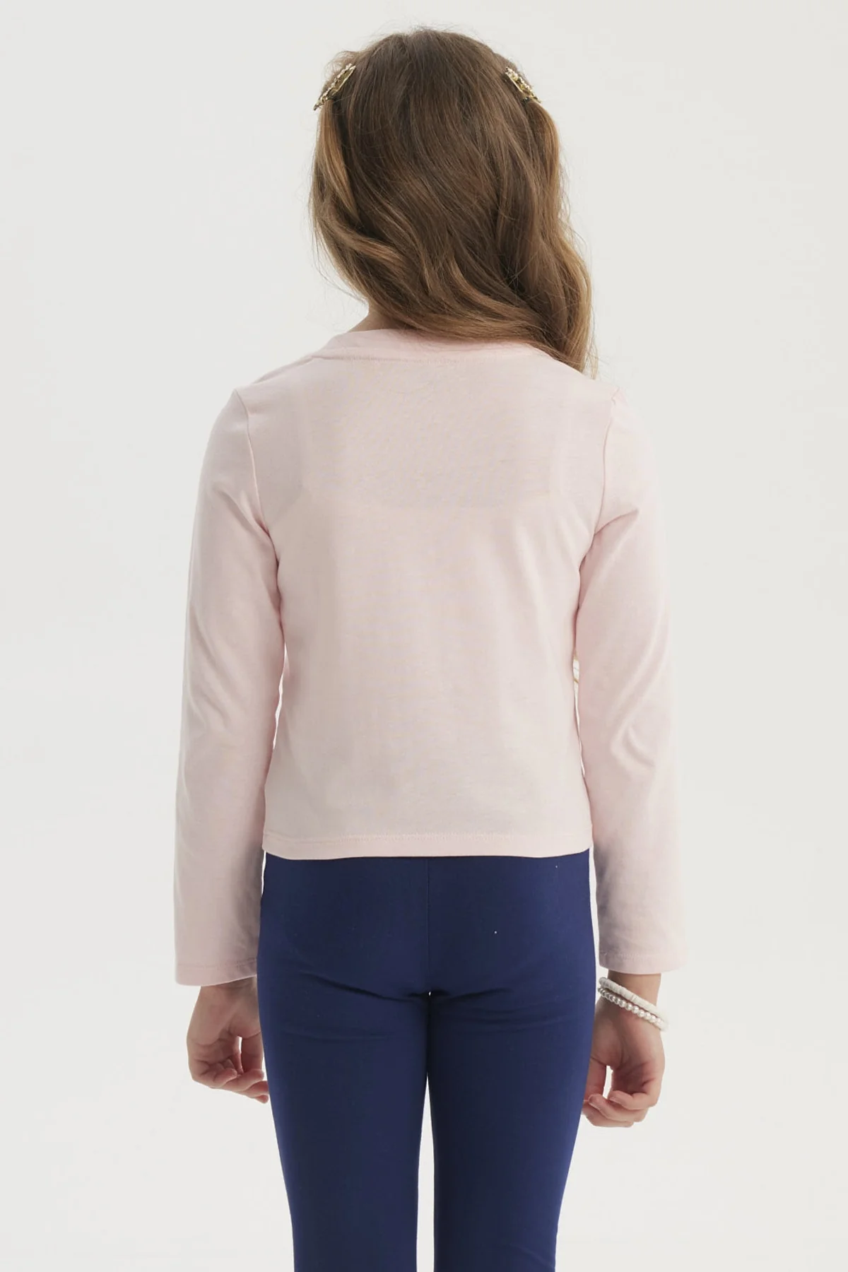 Polera Niña Aplicación Lazos Rosado - Image 3