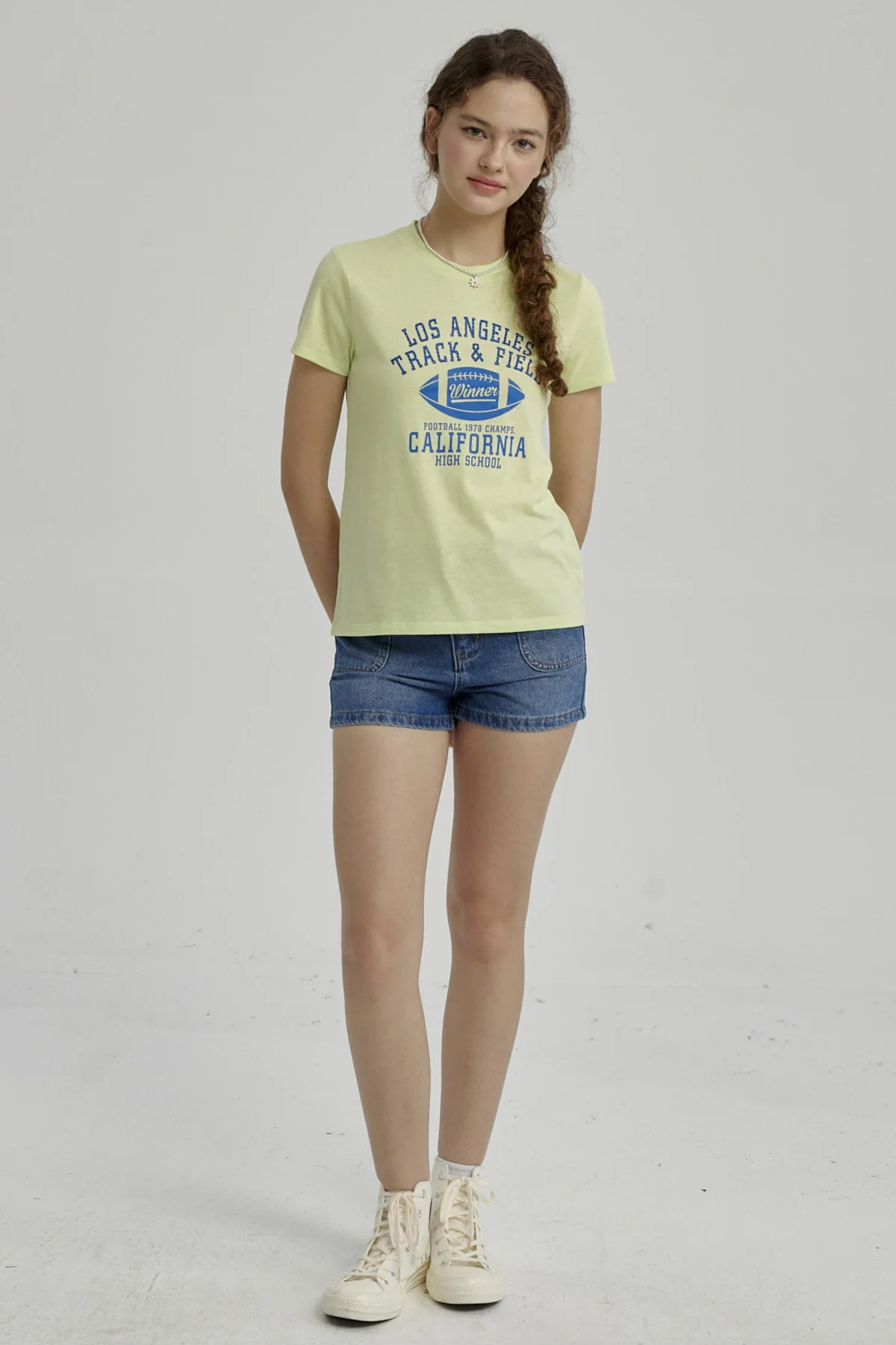 Polera Niña Básica Estampada Verde Claro - Image 4