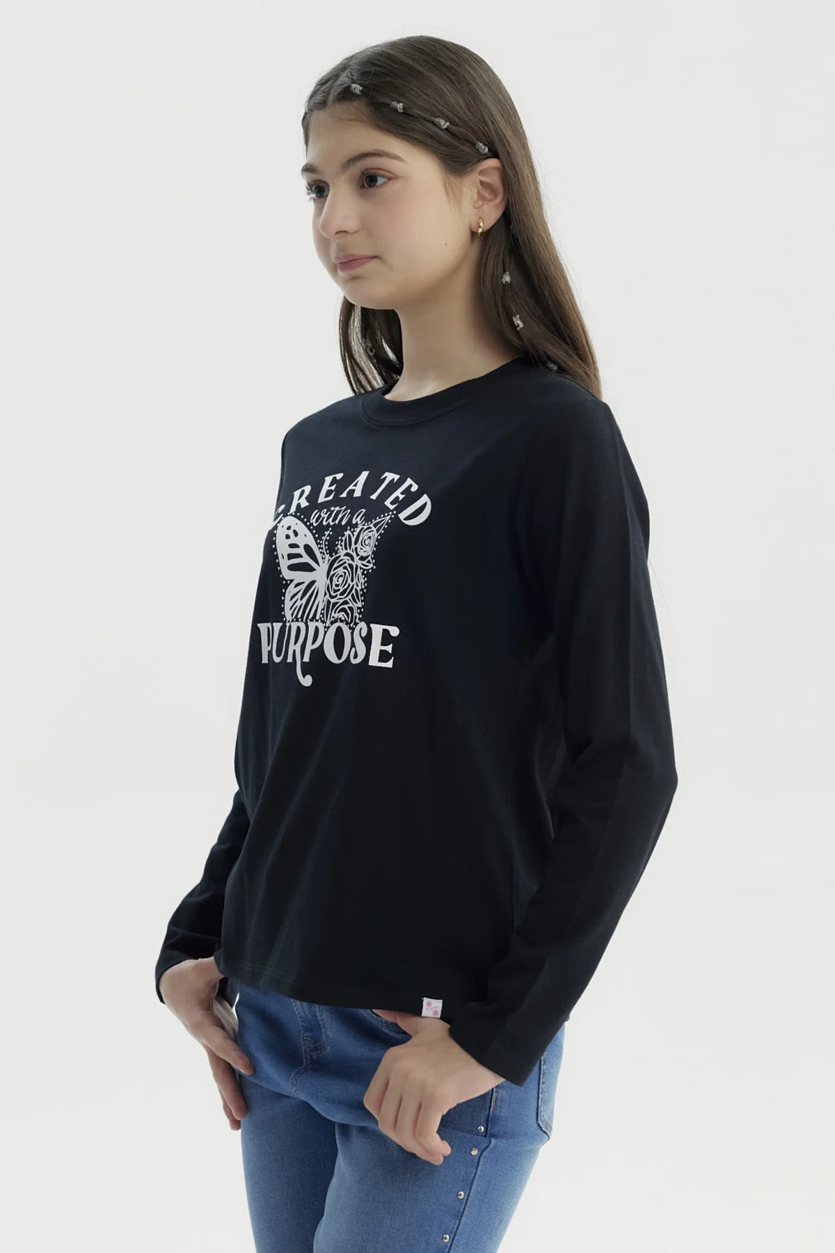 Polera Niña Básica Teen Negro - Image 2