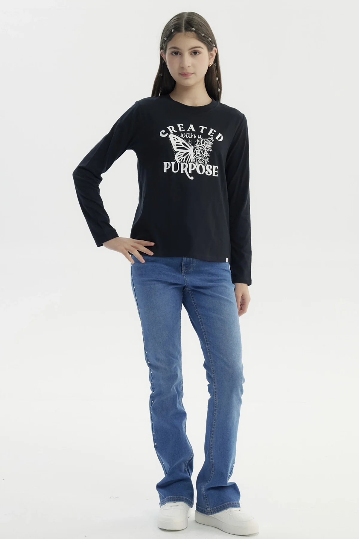 Polera Niña Básica Teen Negro - Image 4
