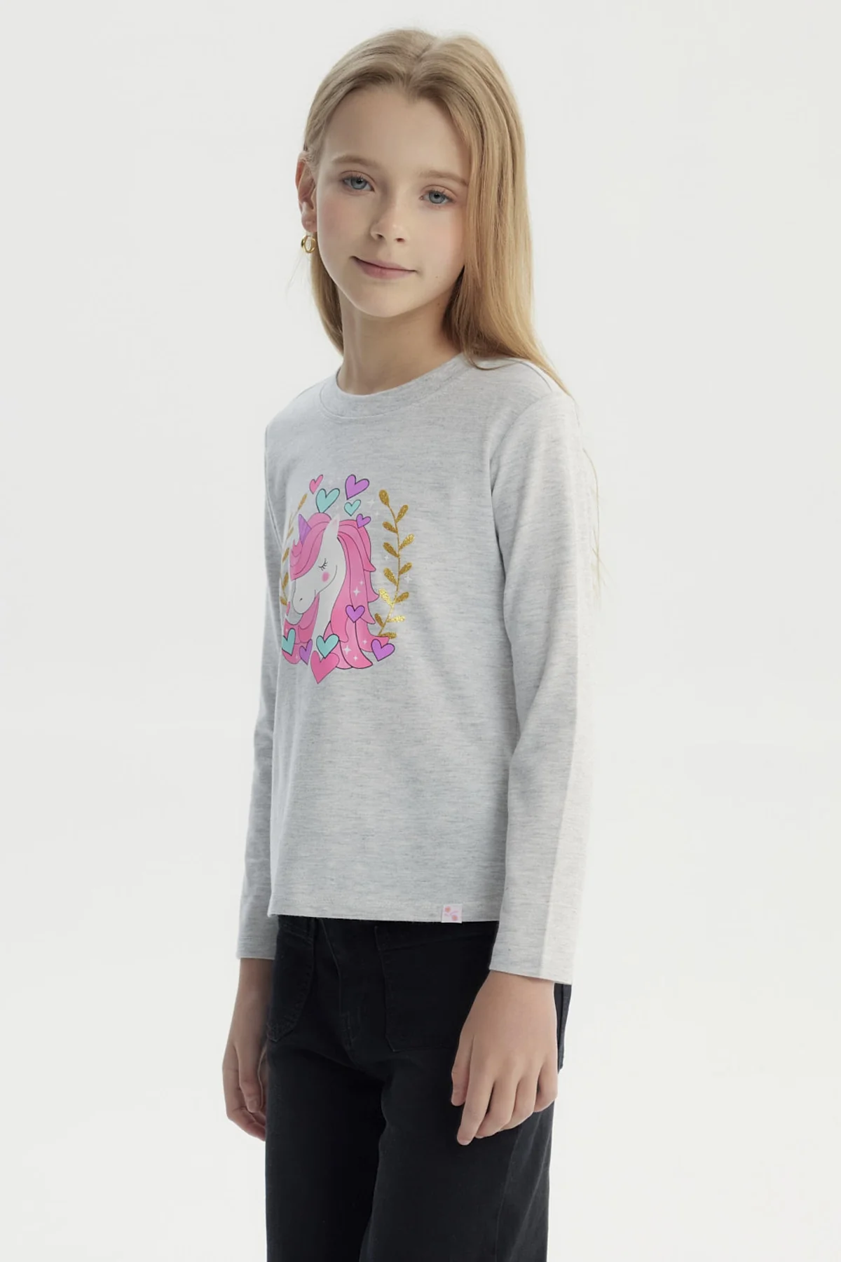 Polera Niña Básica Toddler Gris Melange - Image 2