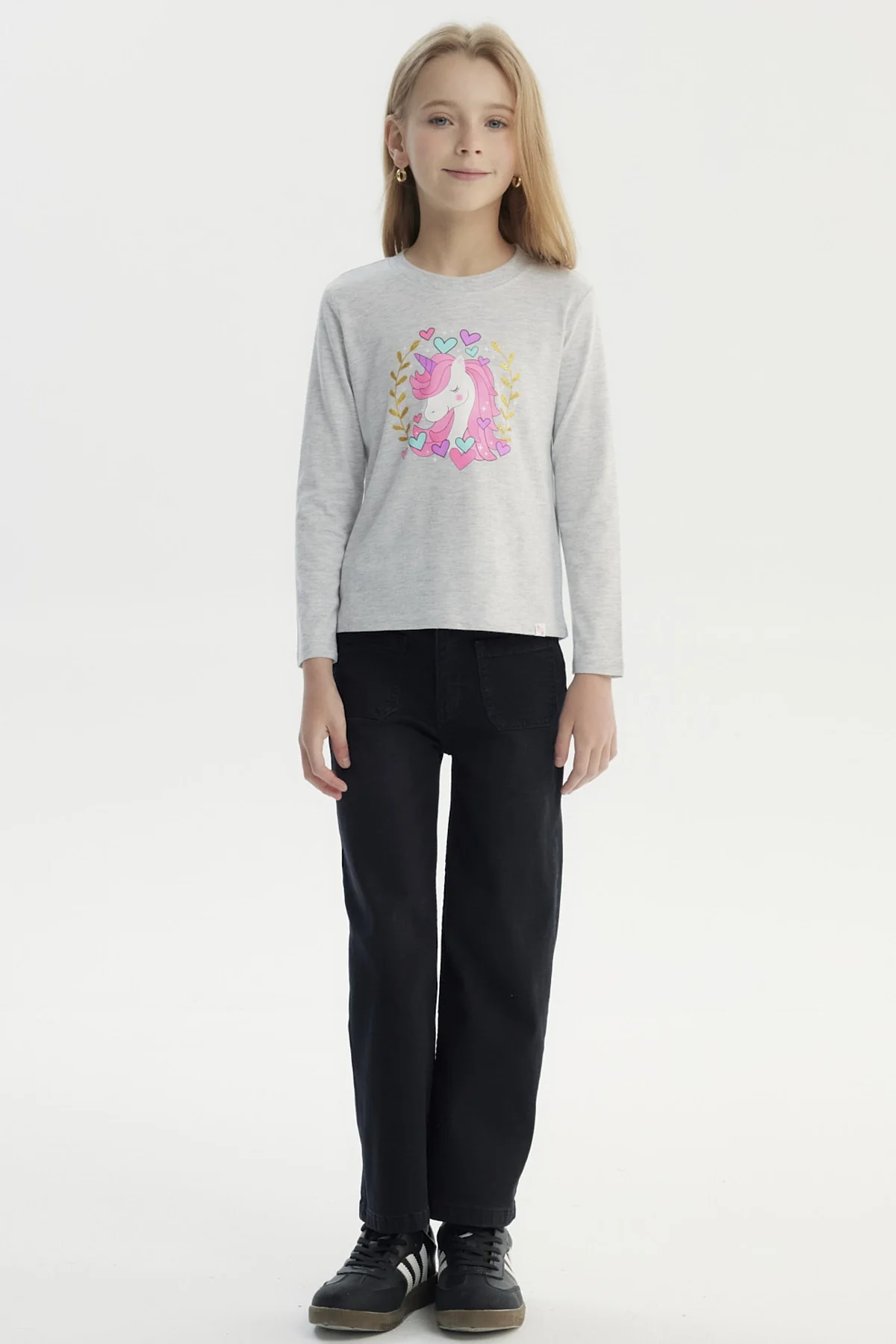 Polera Niña Básica Toddler Gris Melange - Image 4
