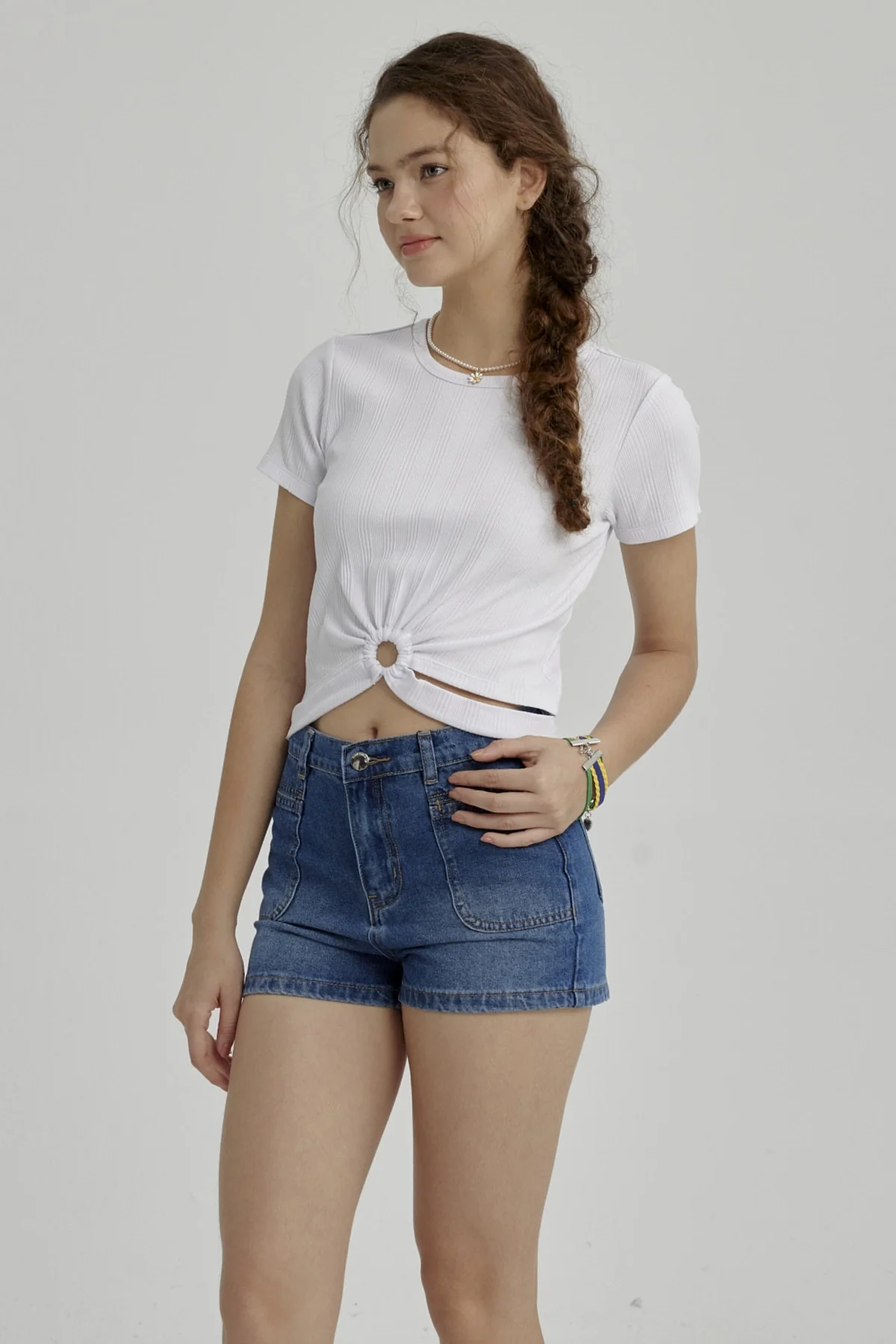 Polera Niña Con Argolla Blanco - Image 2