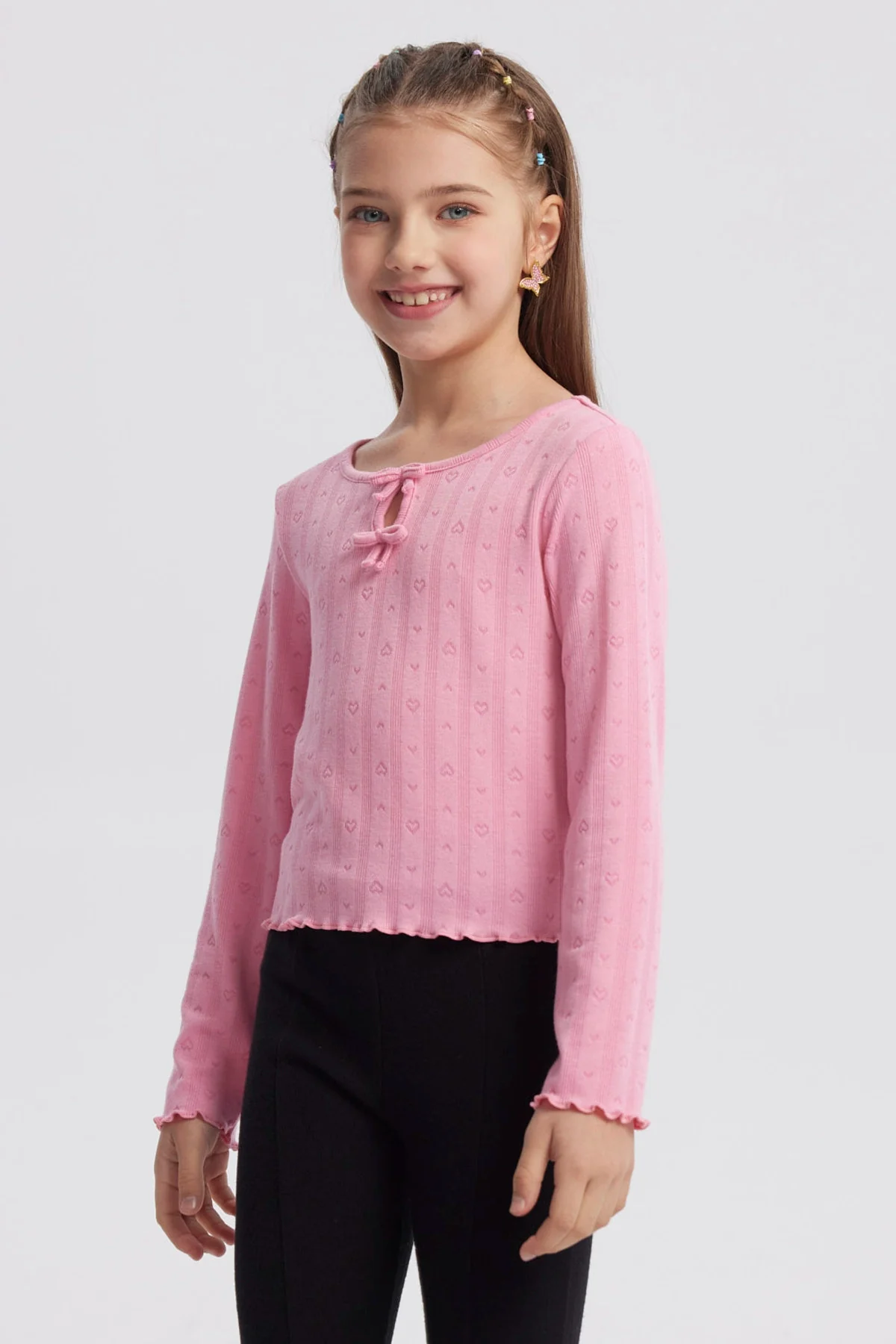 Polera Niña Lazos Rosado - Image 2