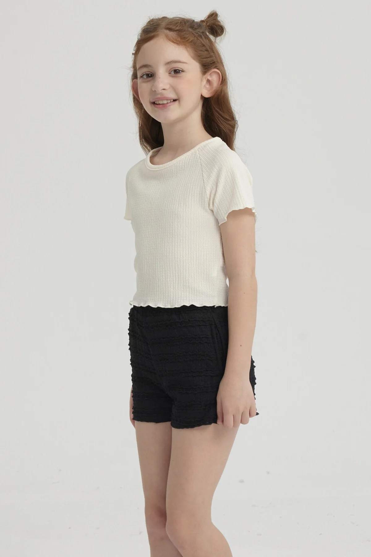 Polera Niña Lisa Textura Blanco - Image 2