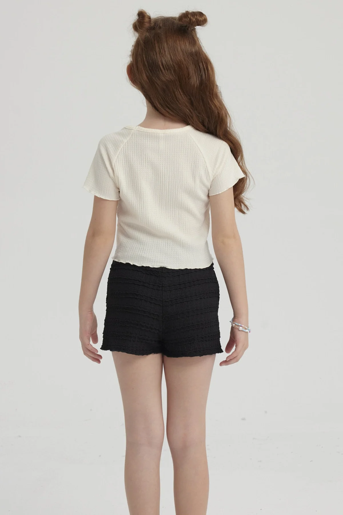 Polera Niña Lisa Textura Blanco - Image 3