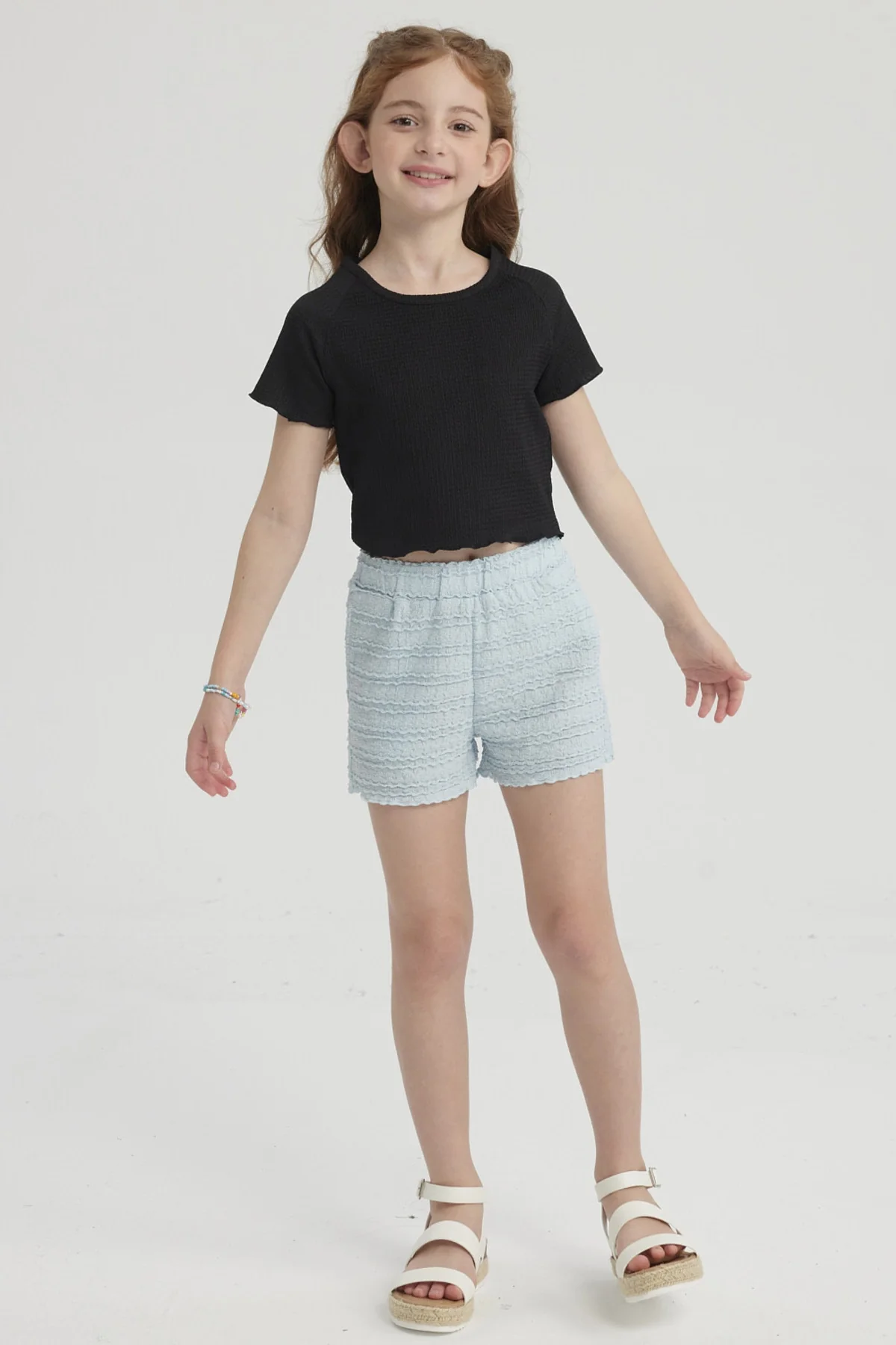 Polera Niña Lisa Textura Negro - Image 4